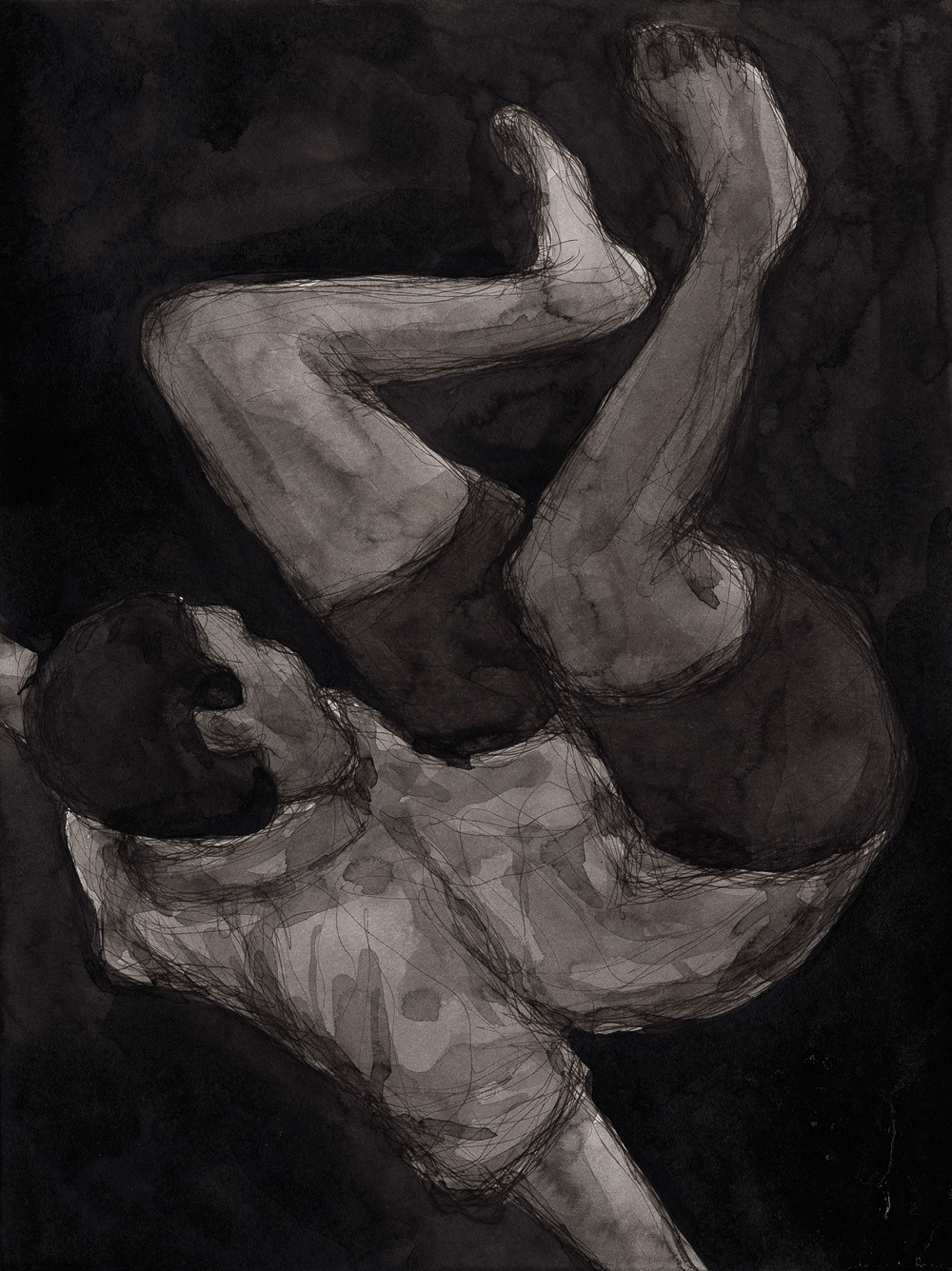 "Halcyon Days", 2021, ink on paper, 9x12 inches