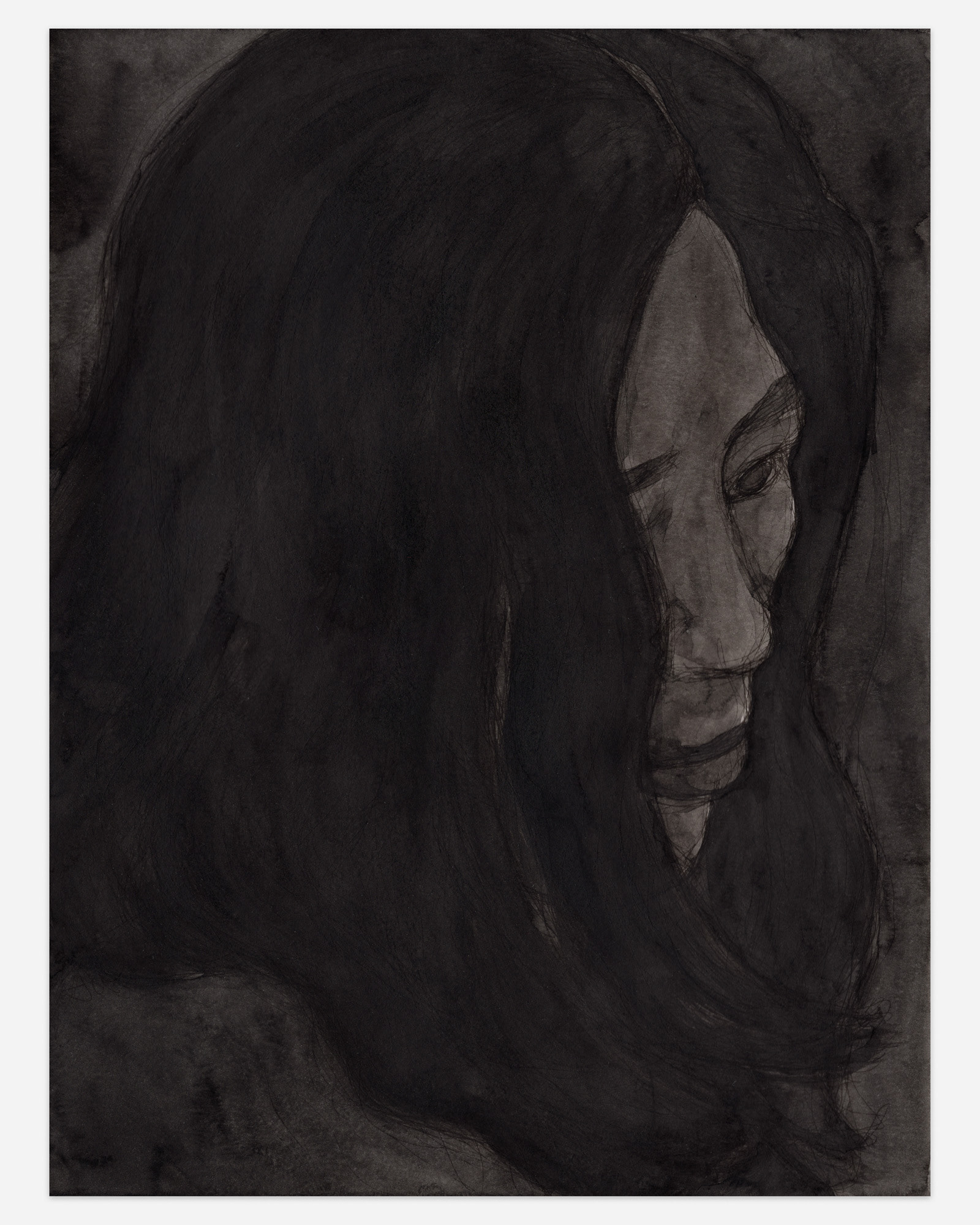 "Ascetic", 2021, ink on paper, 12x9 inches