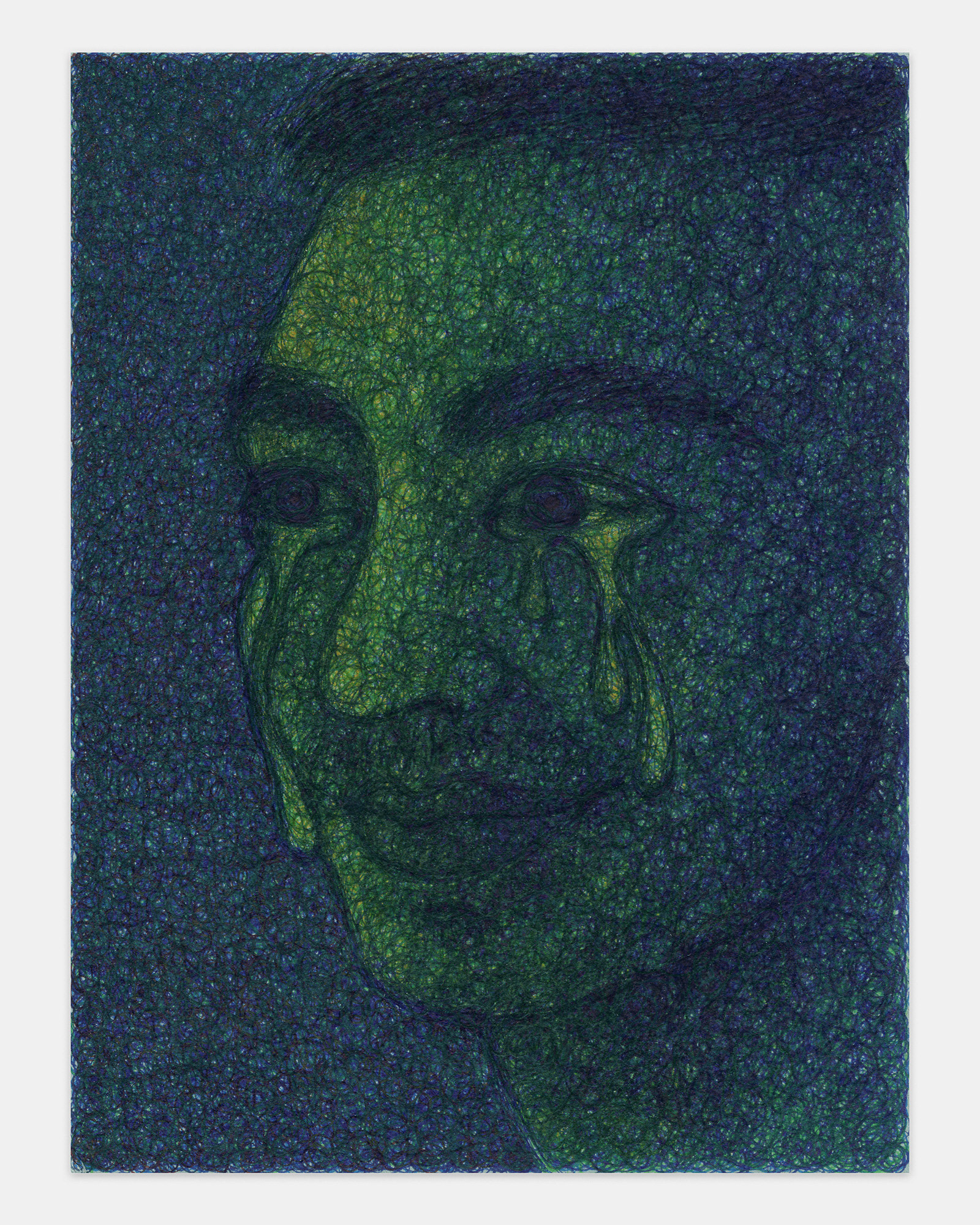 "Crying at Films", 2023, ink on paper, 8x6 inches