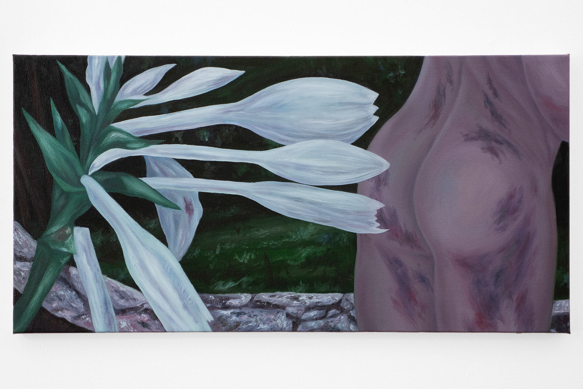 "How Long Will This Last", 2021, oil on canvas, 12x24 inches