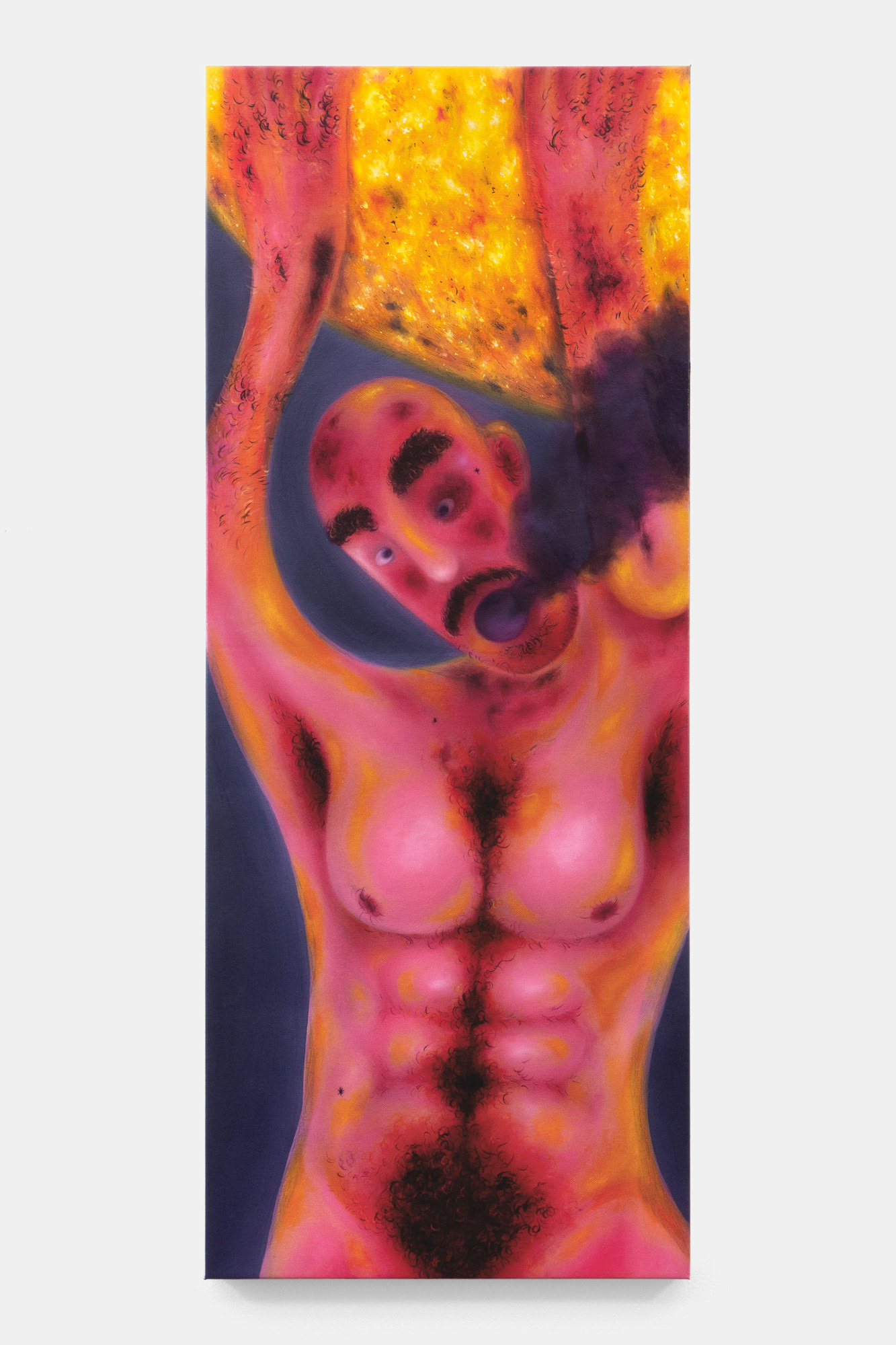 "The Lonely Fool", 2024, oil on canvas, 40x16 inches