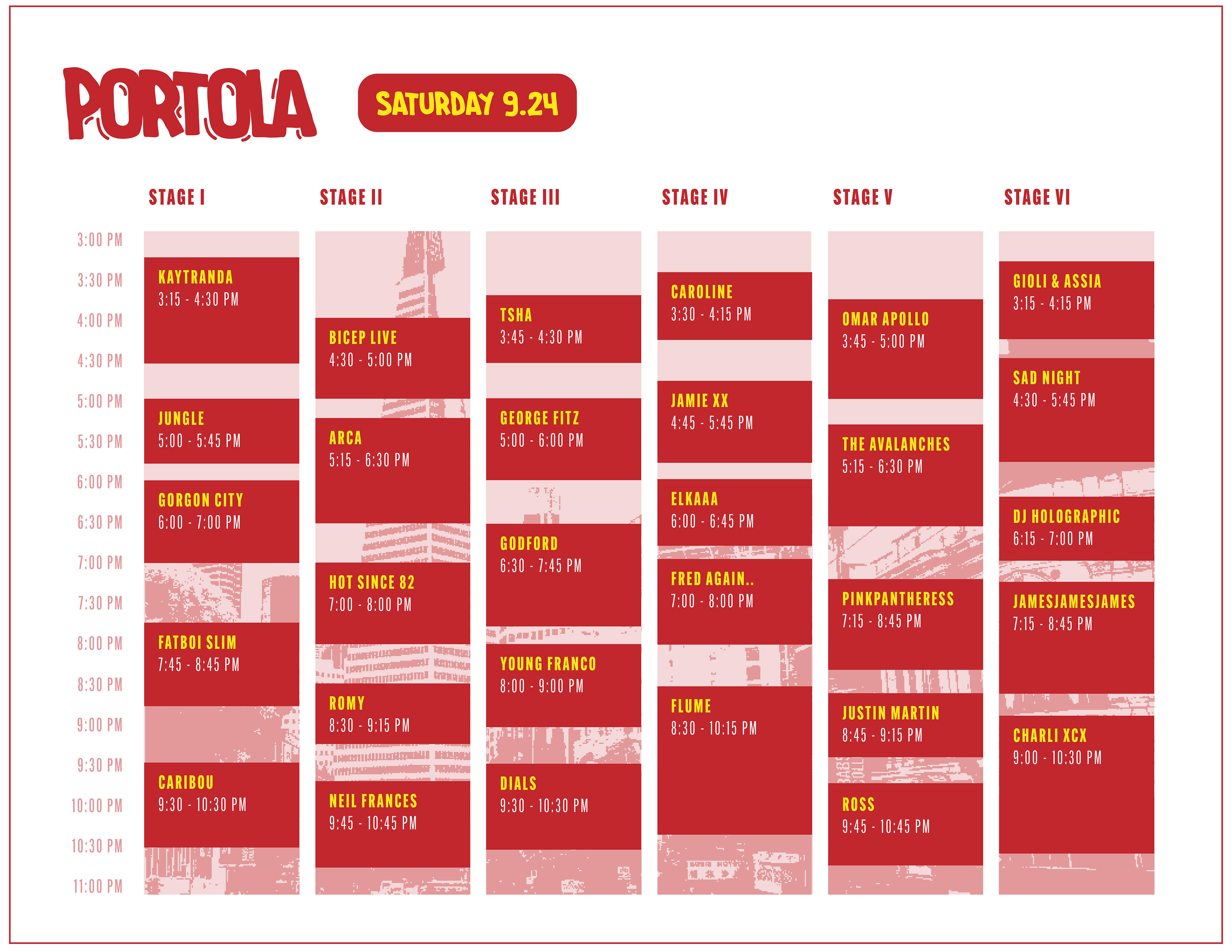 Portola Schedule #1