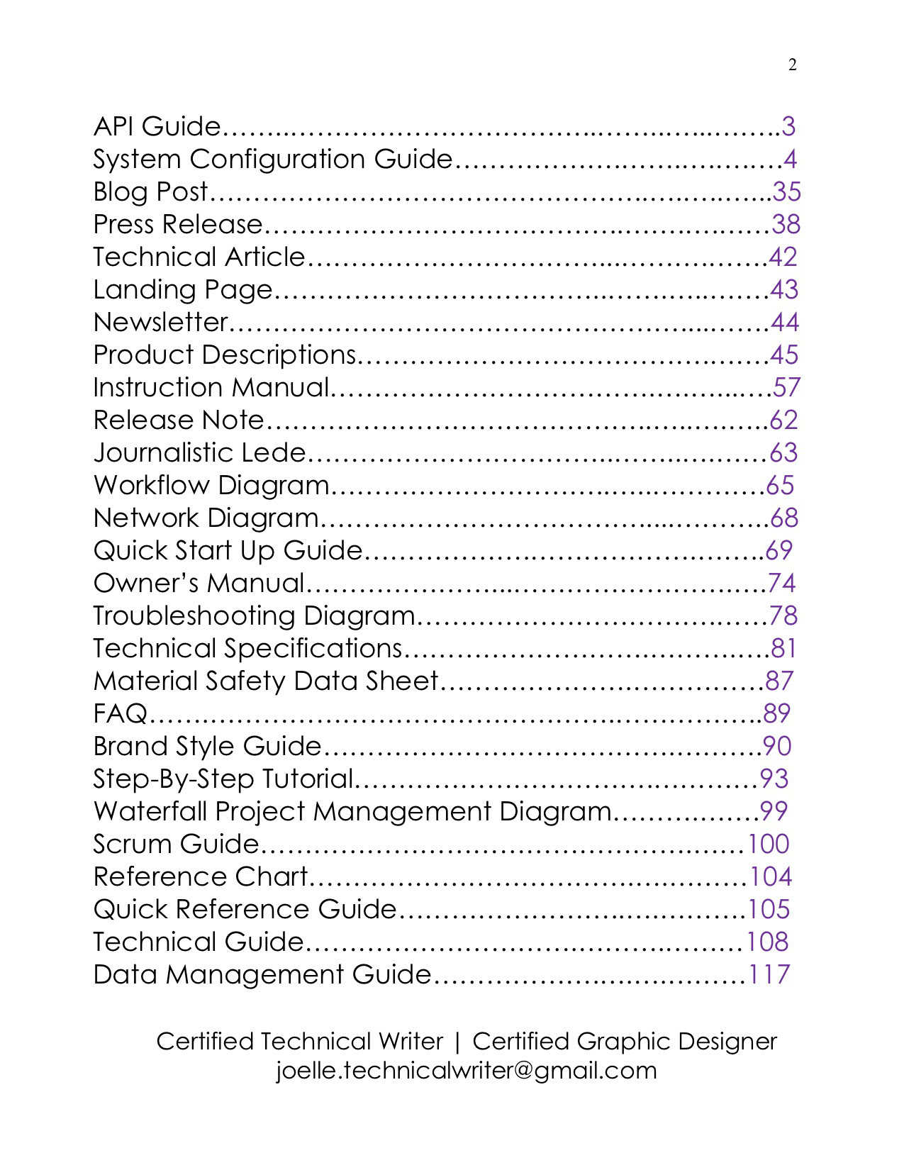 Table of Contents