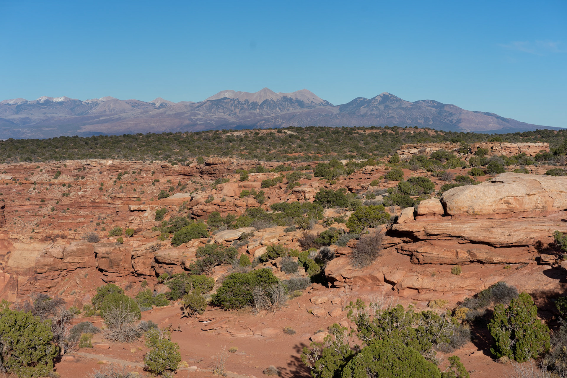 The La Sal Mountains looming over eastern Utah