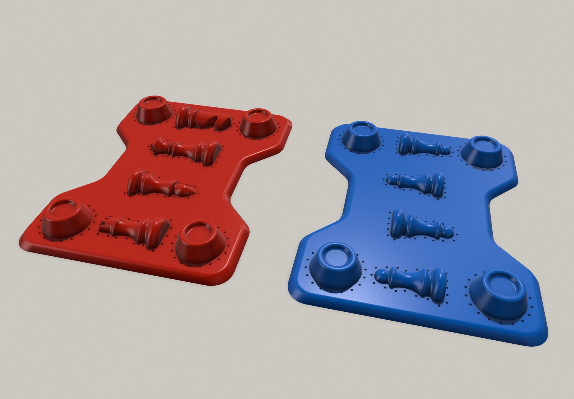 Jell-O Chess Mold Render. Modeled in Shapr3d. Feb 2024.