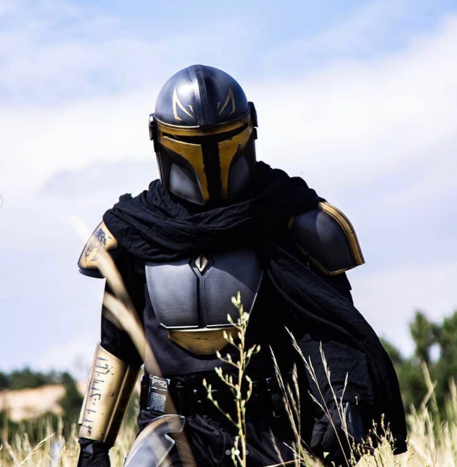 3D Printed Gold Mandalorian armor. Feb 2021.