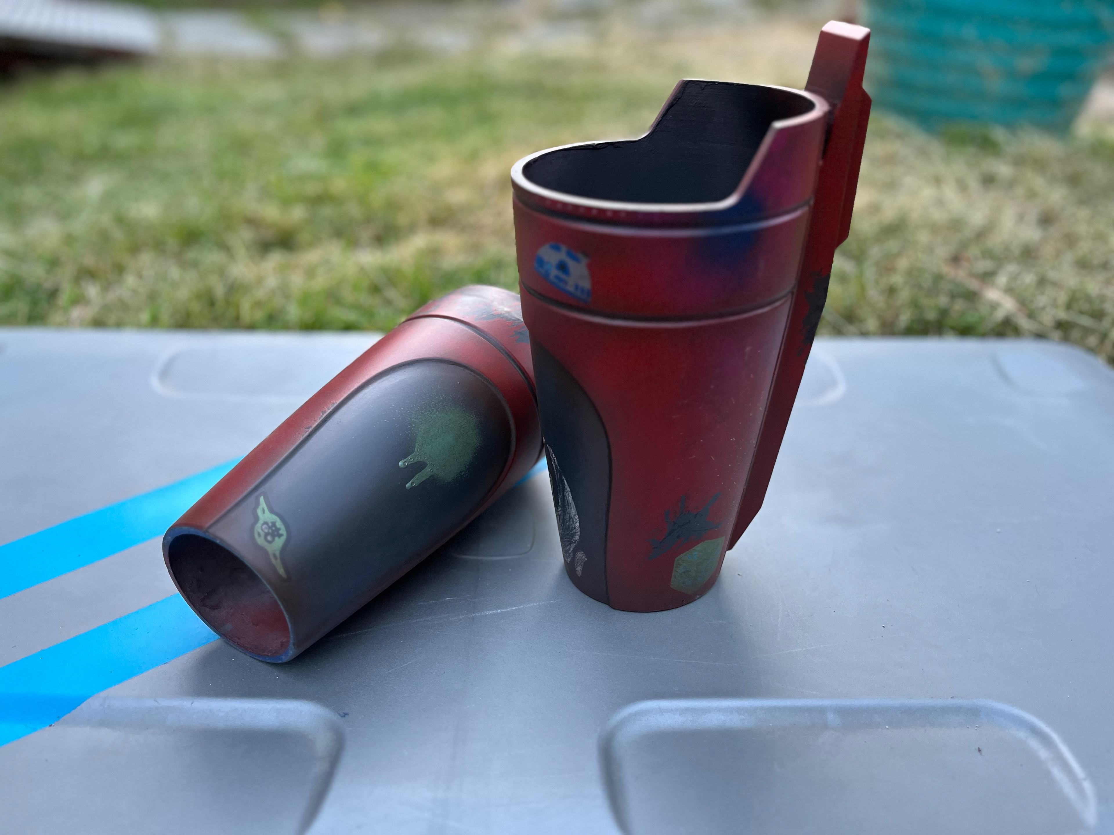 3D printed Custom High Republic Jedi gauntlets. Graffiti art design. May 2024.