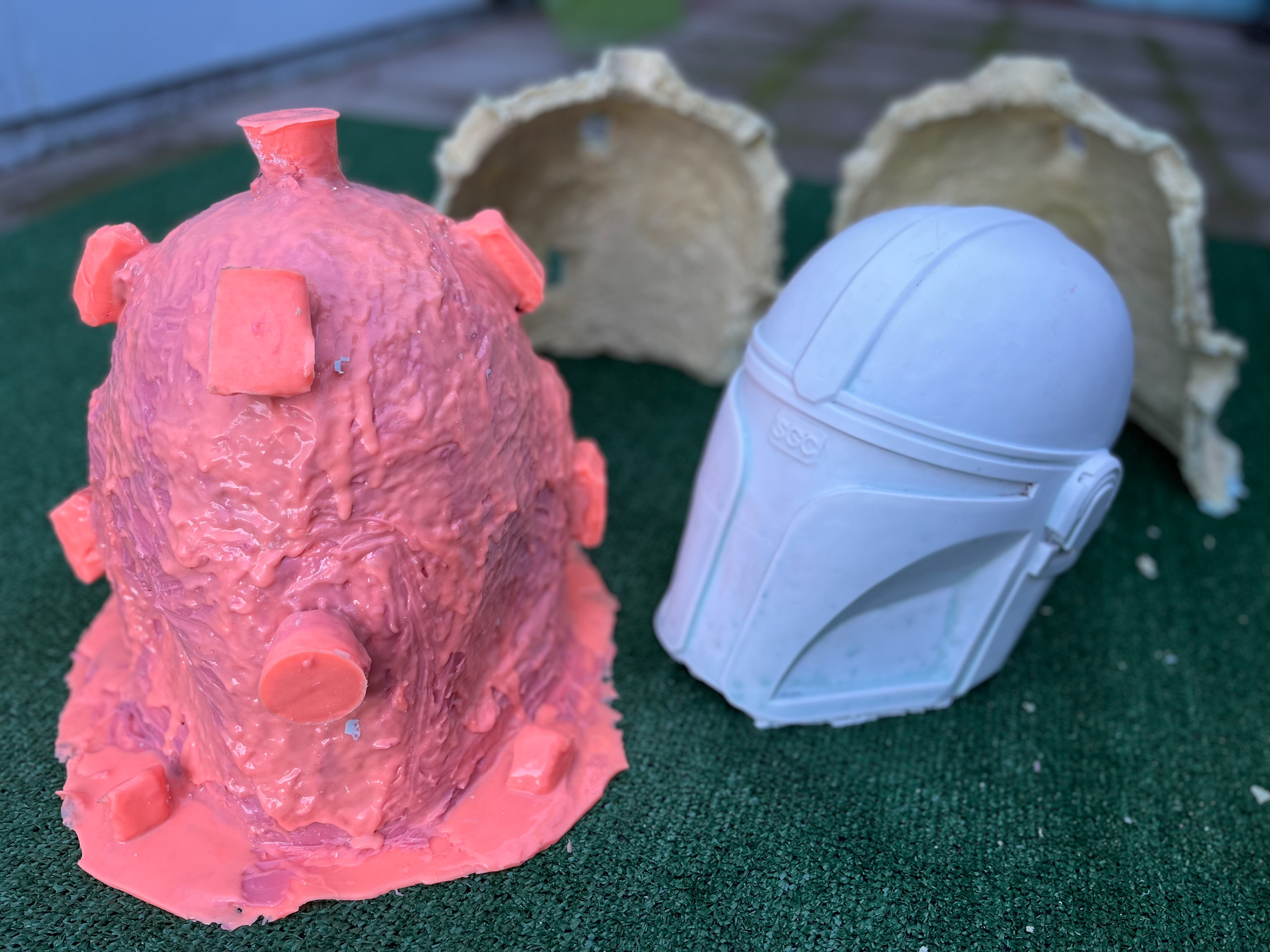 Custom Mandalorian helmet mold (Paragon). Feb 2024.