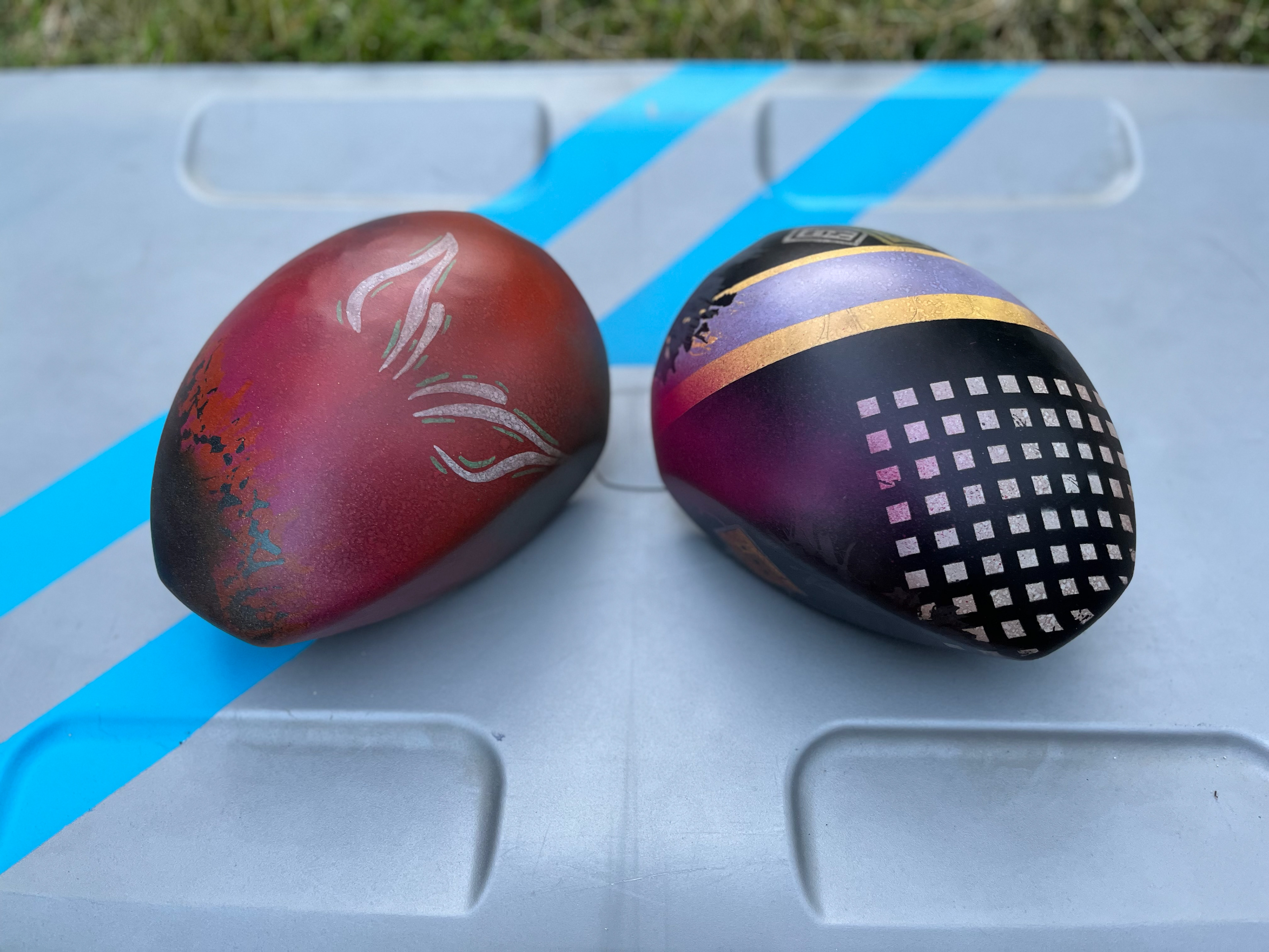 3D printed Custom High Republic Jedi shoulders. Graffiti art design. May 2024.