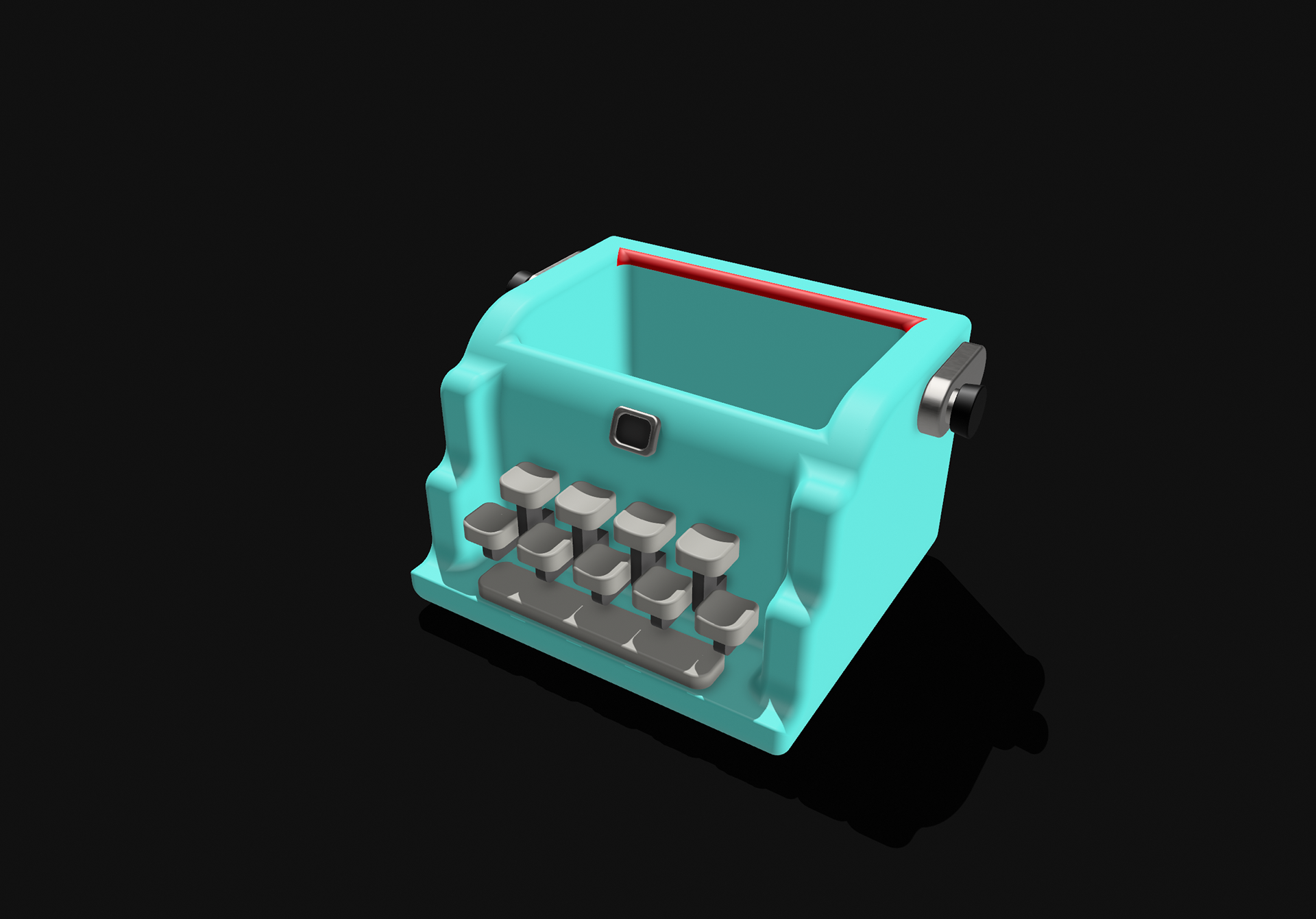 Typewriter Flower Pot. Made in Shapr3d. April 2023.