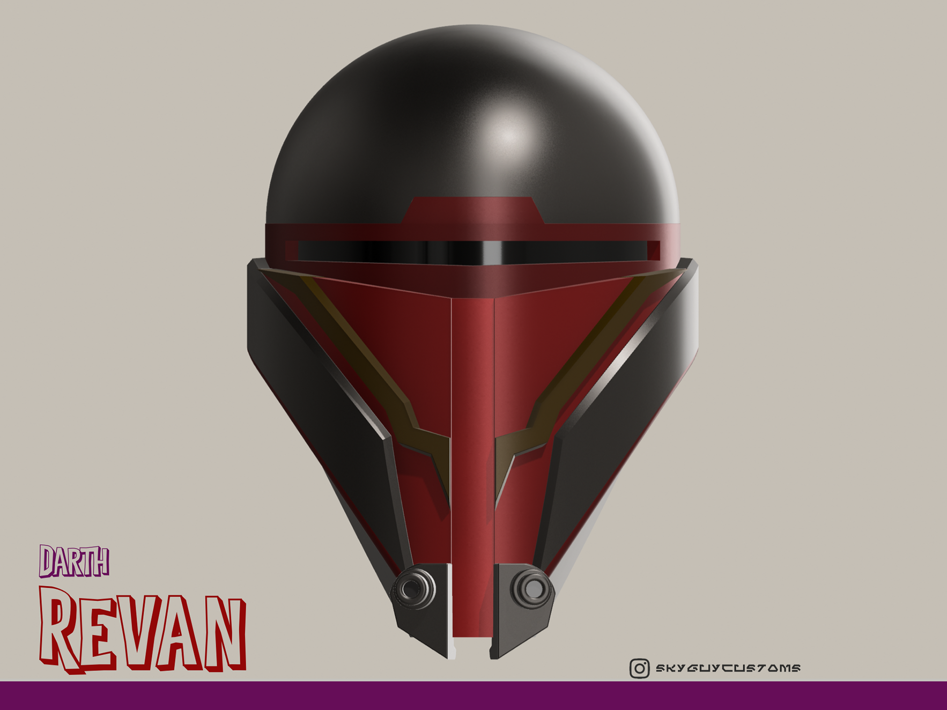 Darth Revan mask. Made in Shapr3d. Aug 2023.