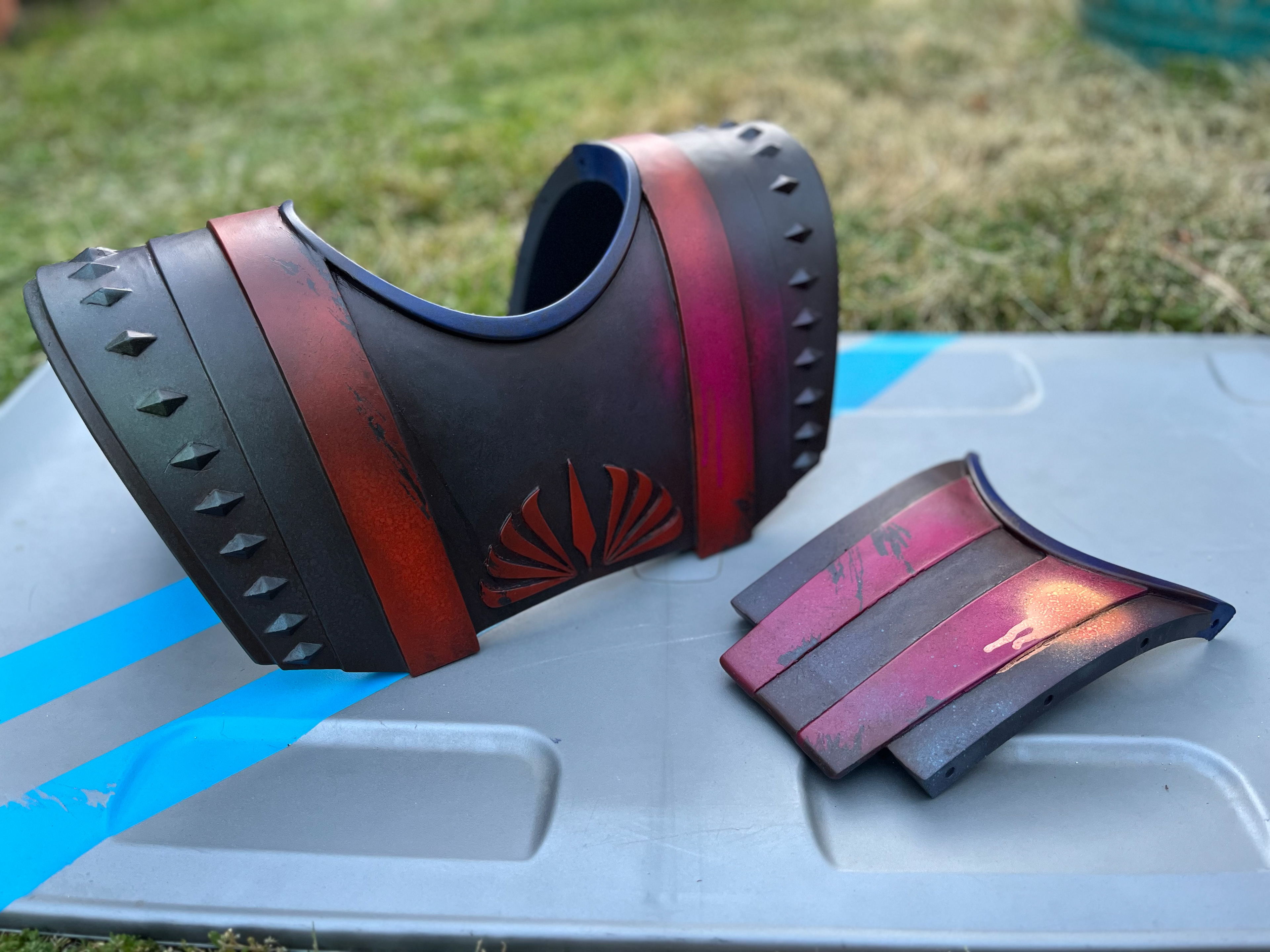 3D printed Custom High Republic Jedi chest. Graffiti art design. May 2024.