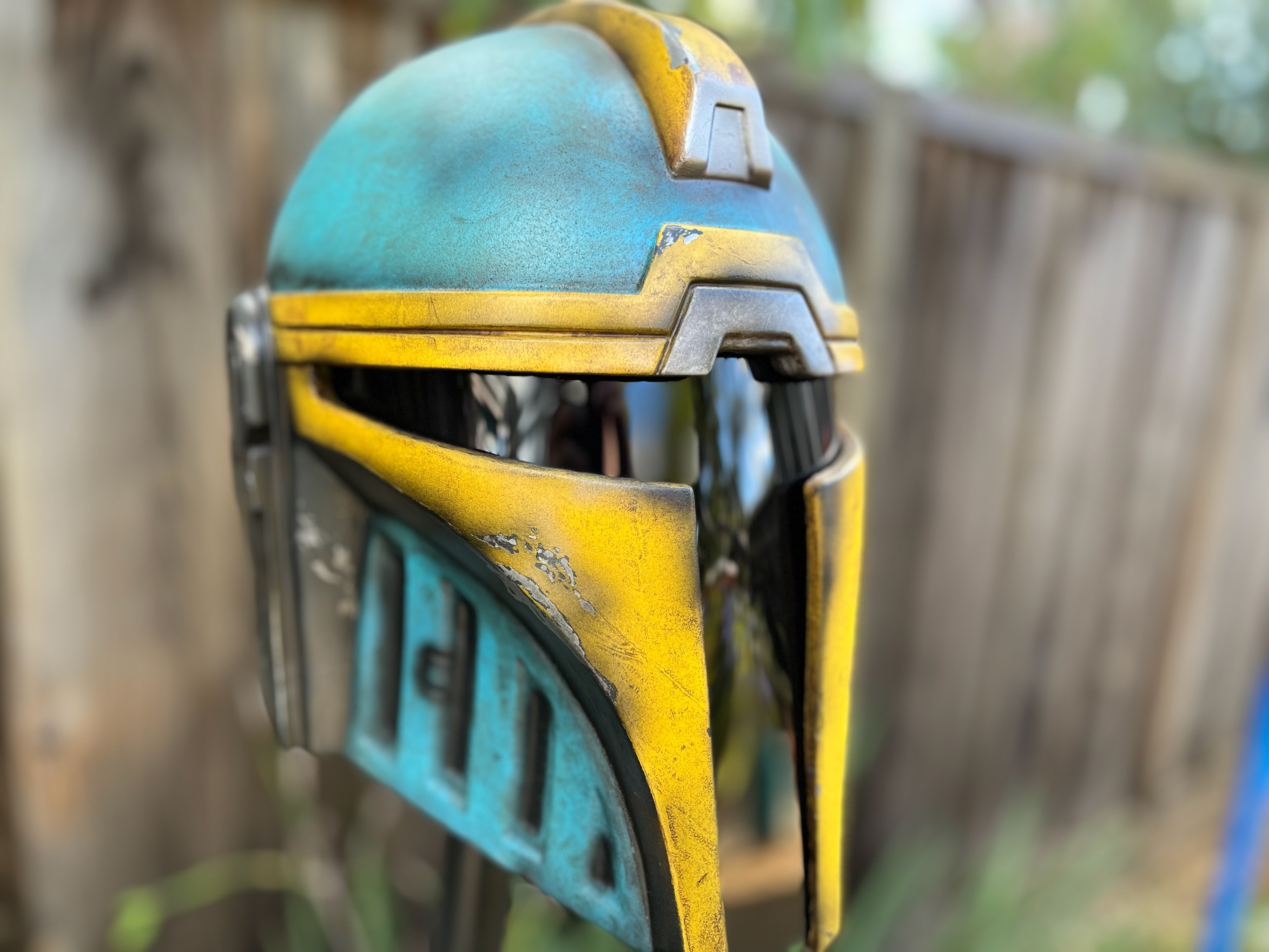 Resin cast realistic Aran Tal Mandalorian helmet. Sept 2024.