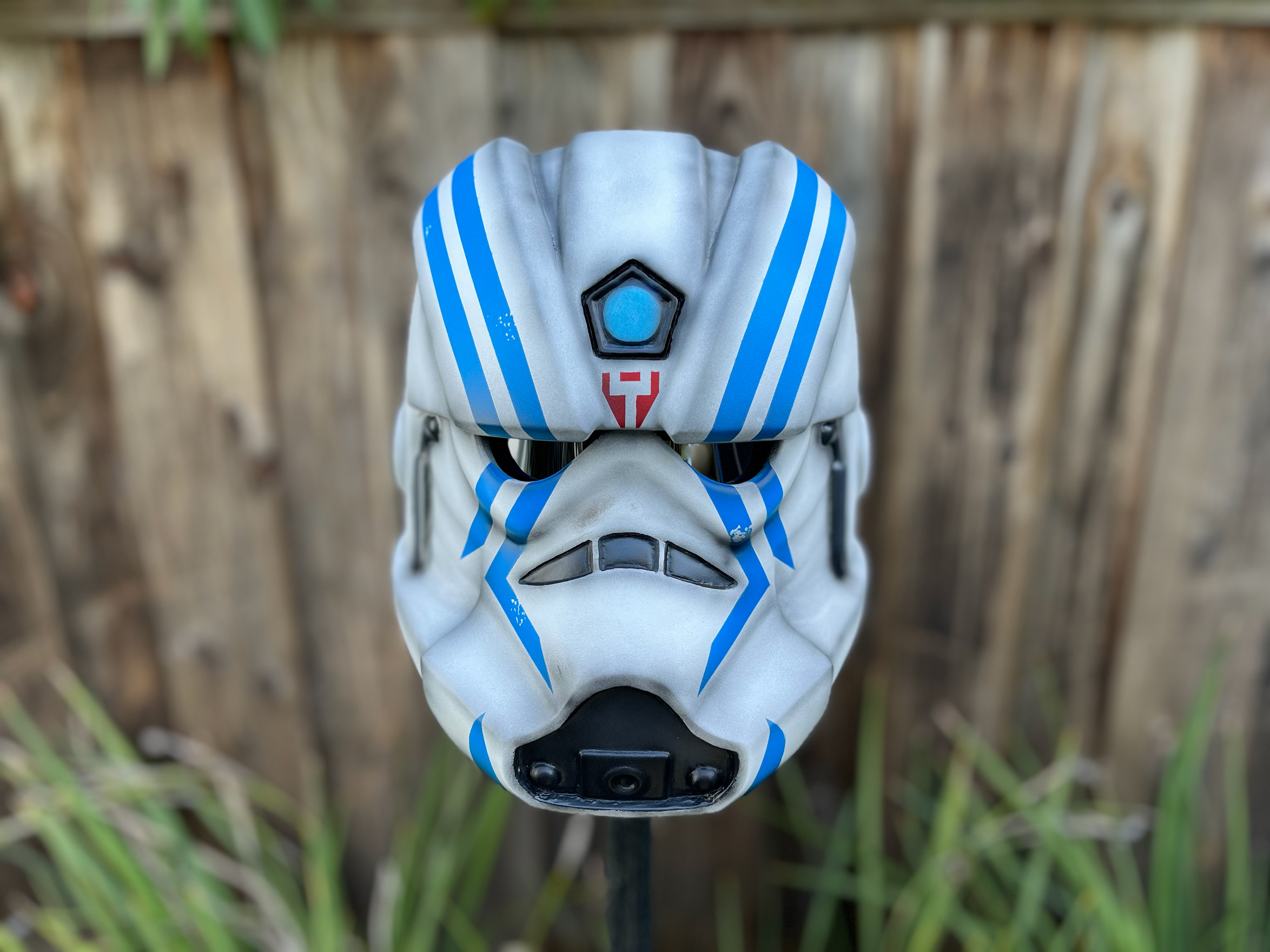 3D printed Clone Engineer helmet finished with spray paints and airbrush. March 2024.