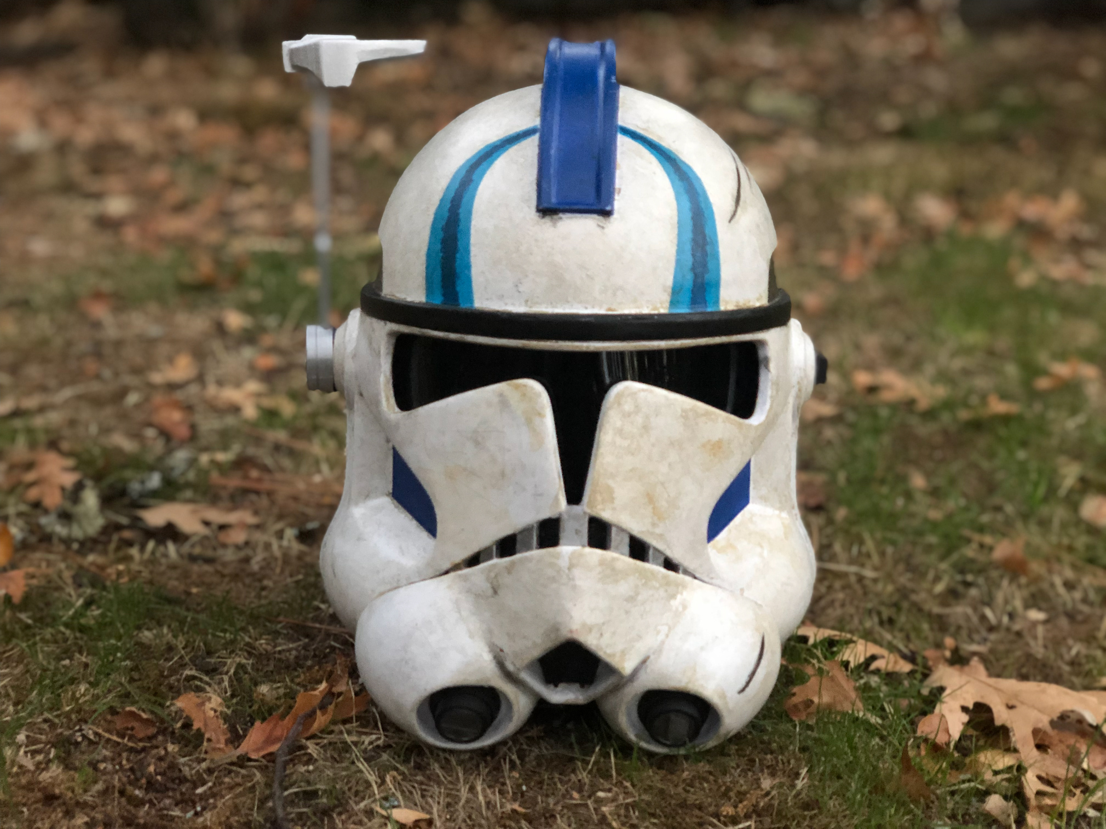 3D Printed ARC Trooper helmet (Echo). Digital files by Galactic Armory. Sept 2021.