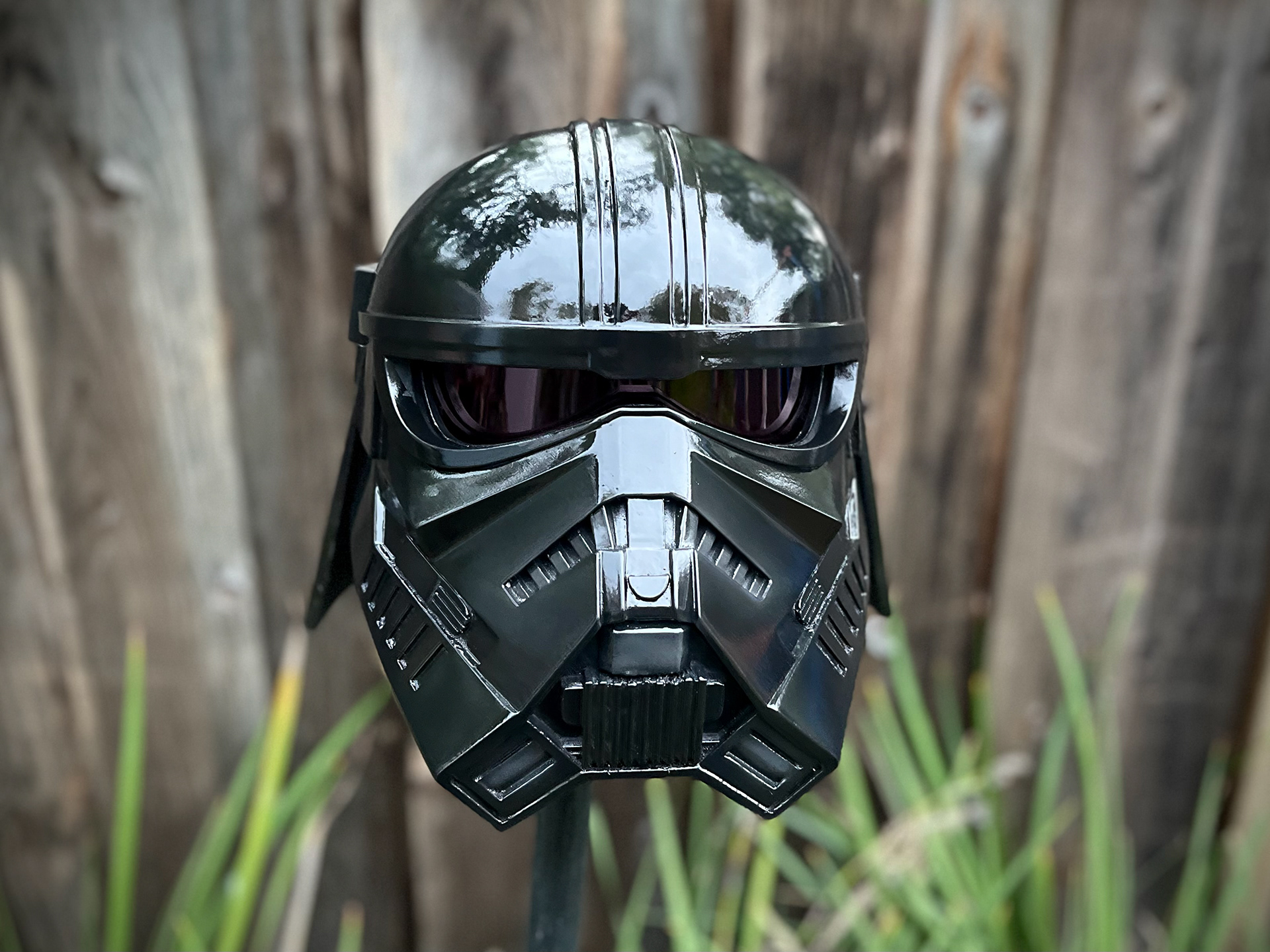 3D printed Purge Trooper helmet. Files from Galactic Armory. Dec 2024.