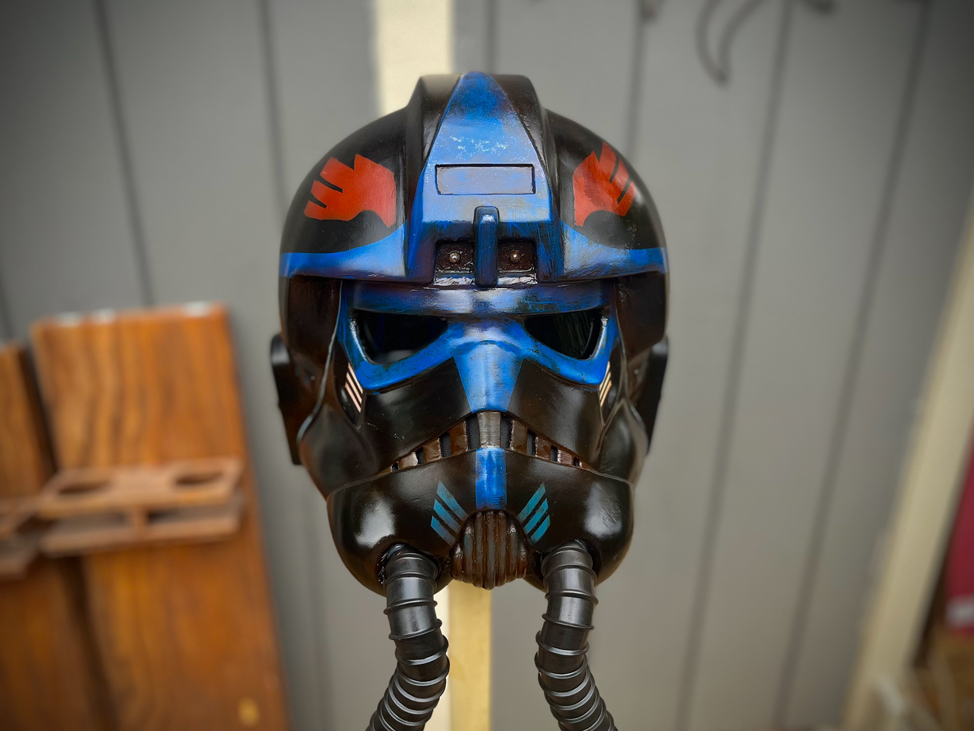 3d Printed TIE Pilot helmet (Hawk - Imperial). Digital files from Galactic Armory. Jun 2023.