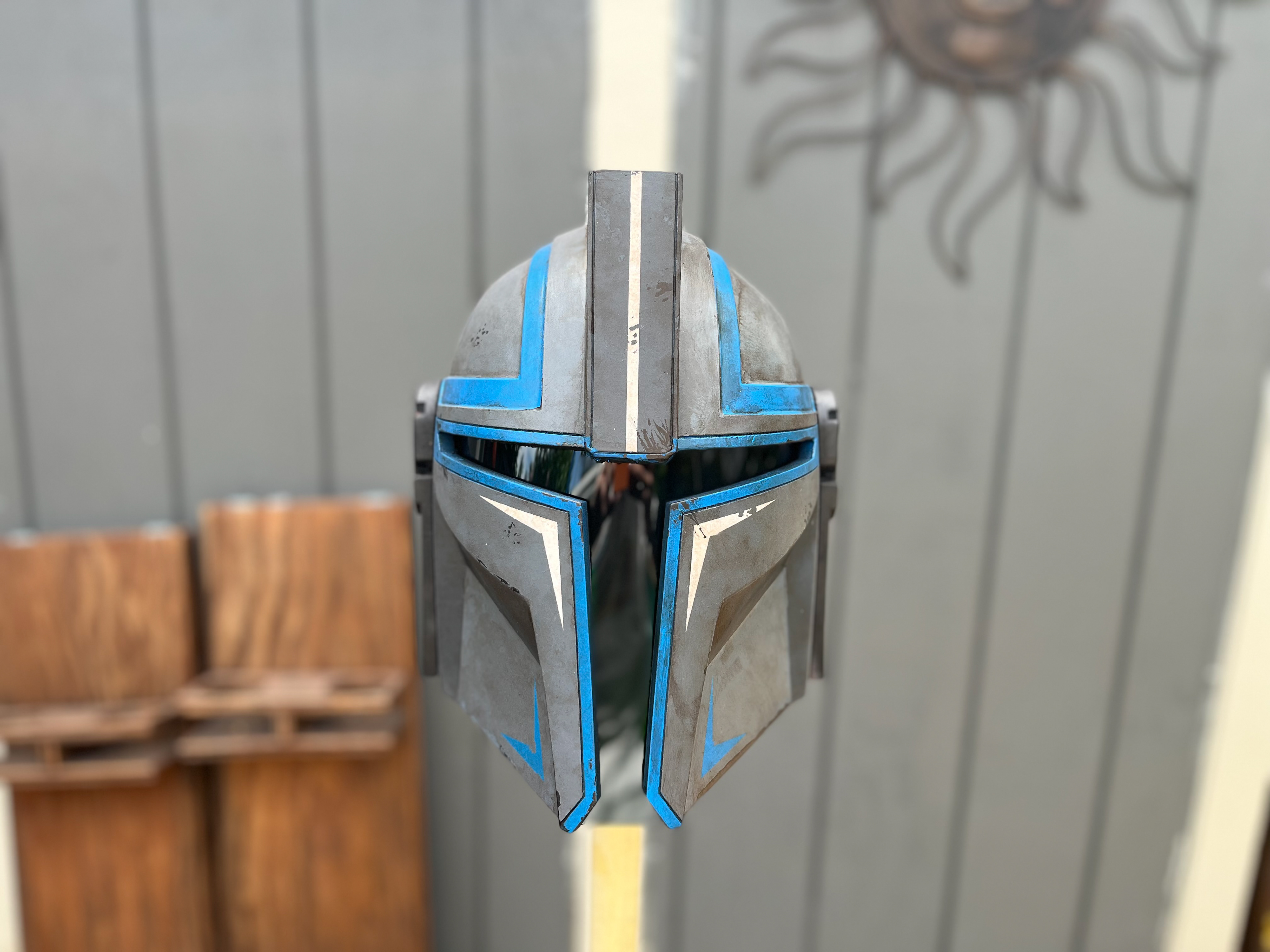 3D Printed Mandalorian helmet (Architect). Digital files from AlterEgoArmory. Jun 2023.