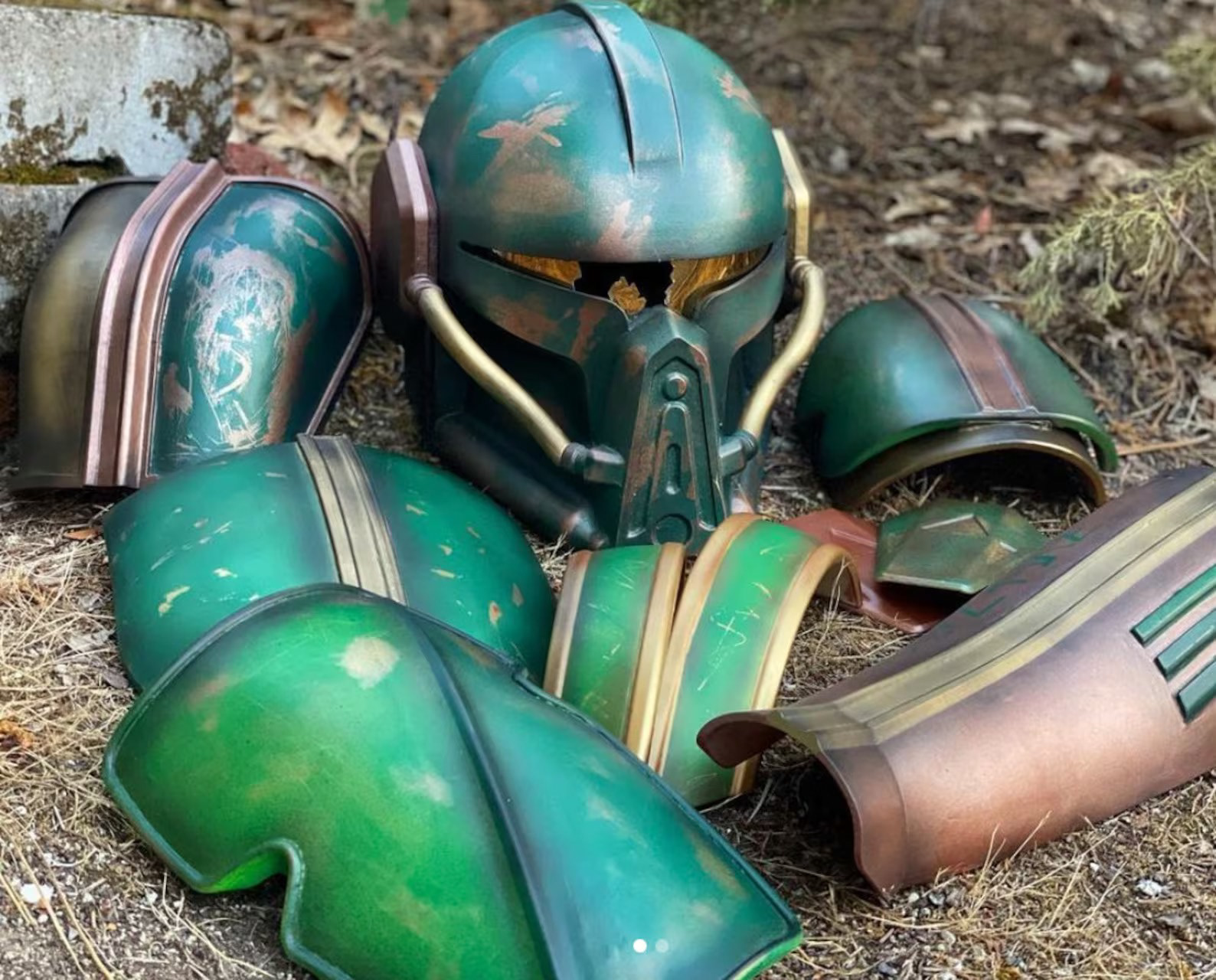 3D Printed Green and Copper Mandalorian armor. Jul 2021.