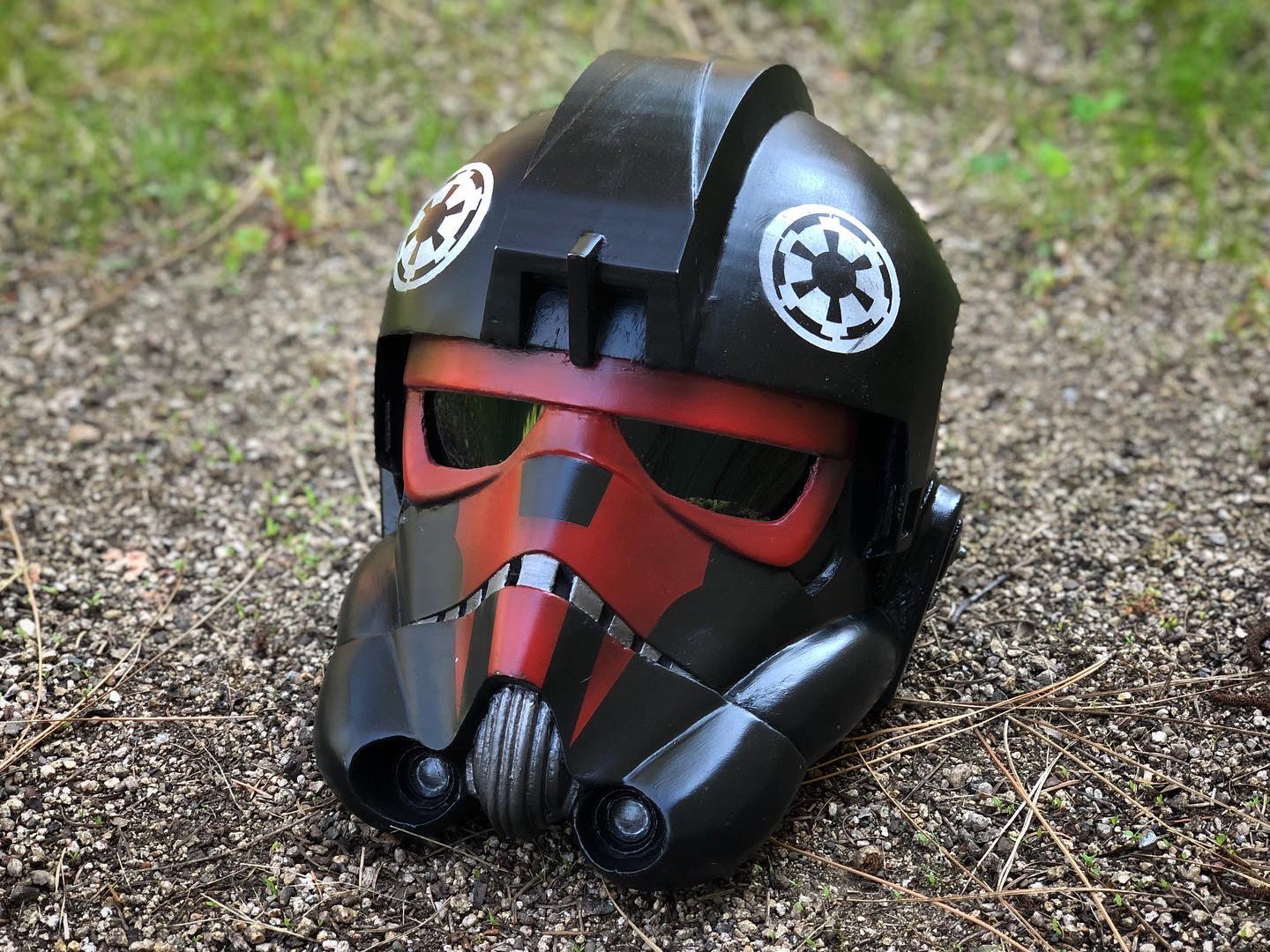 3D Printed TIE Pilot helmet (EA Squadrons). Digital files by Galactic Armory. Nov 2020.