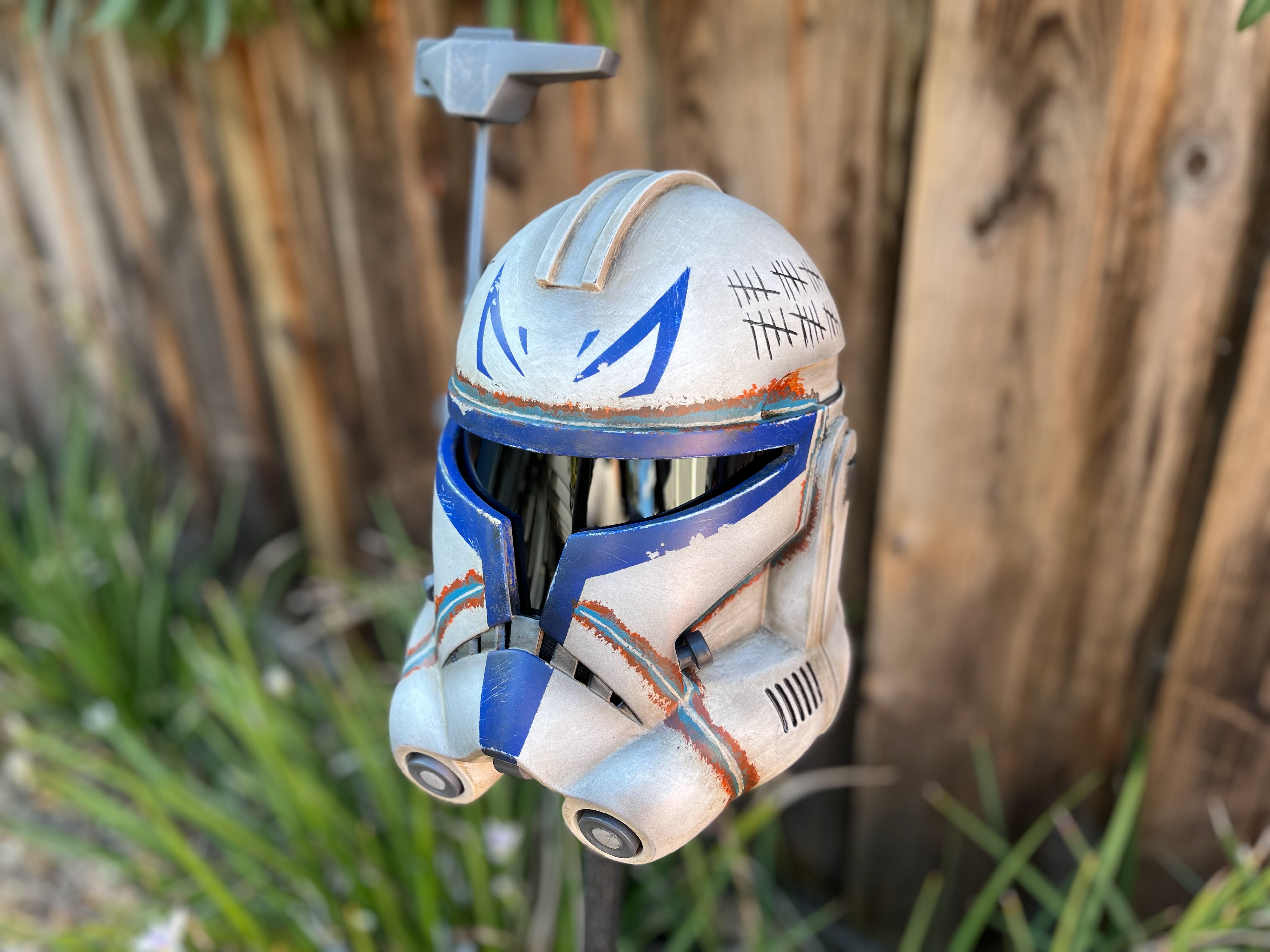 3D printed Captain Rex Clone Trooper helmet. Files from Galactic Armory. Jun 2024.