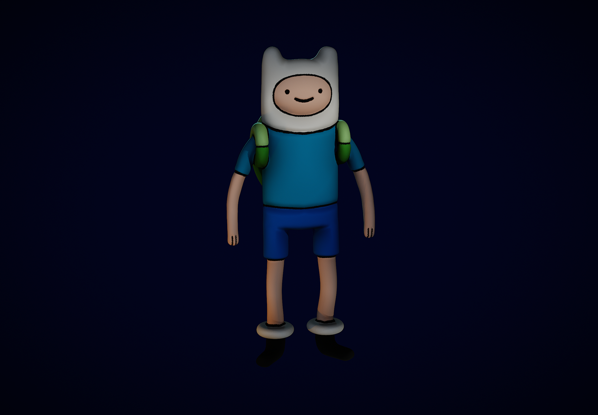 Finn character sculpt. Made in Nomad Sculpt. Inspired by Adventure Time. Feb 2024.