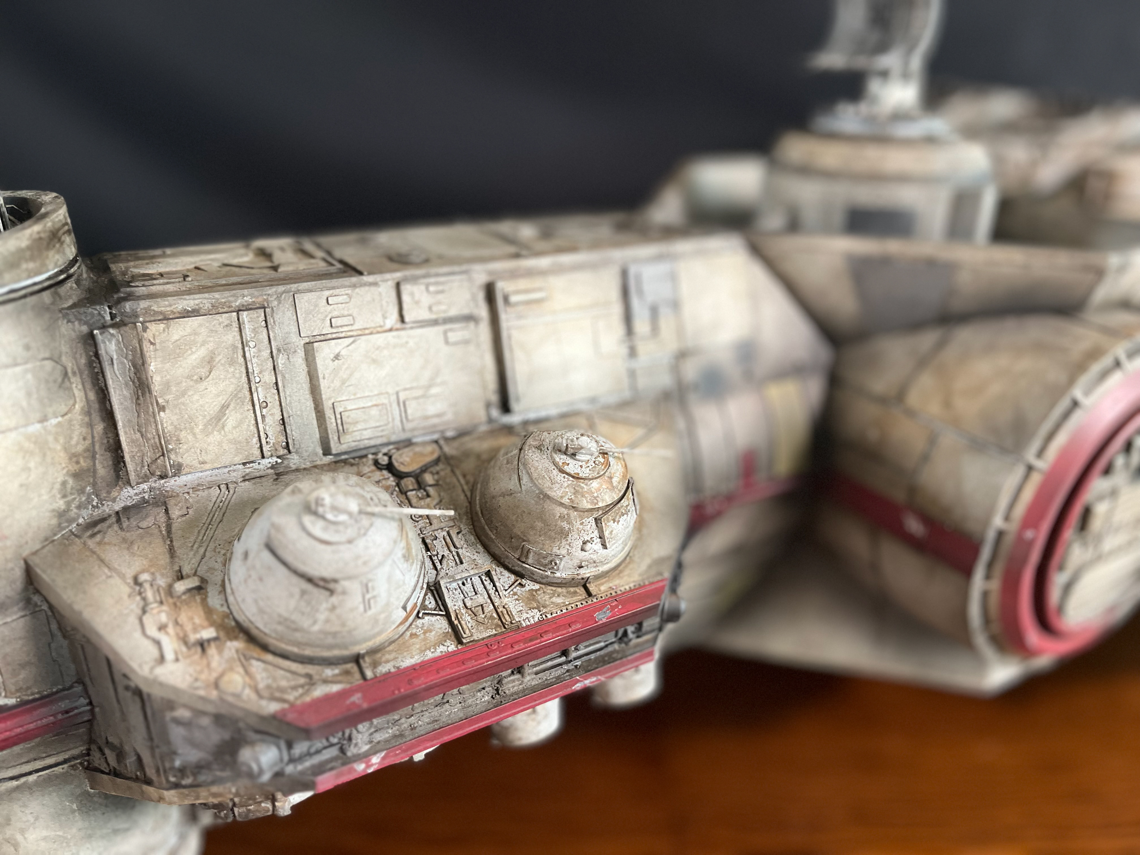 Finished Blockade Runner Model. Gunner Chassis. Printed in resin. Finished with airbrush and acrylic paints. Modeled in Shapr3d. May 2024.