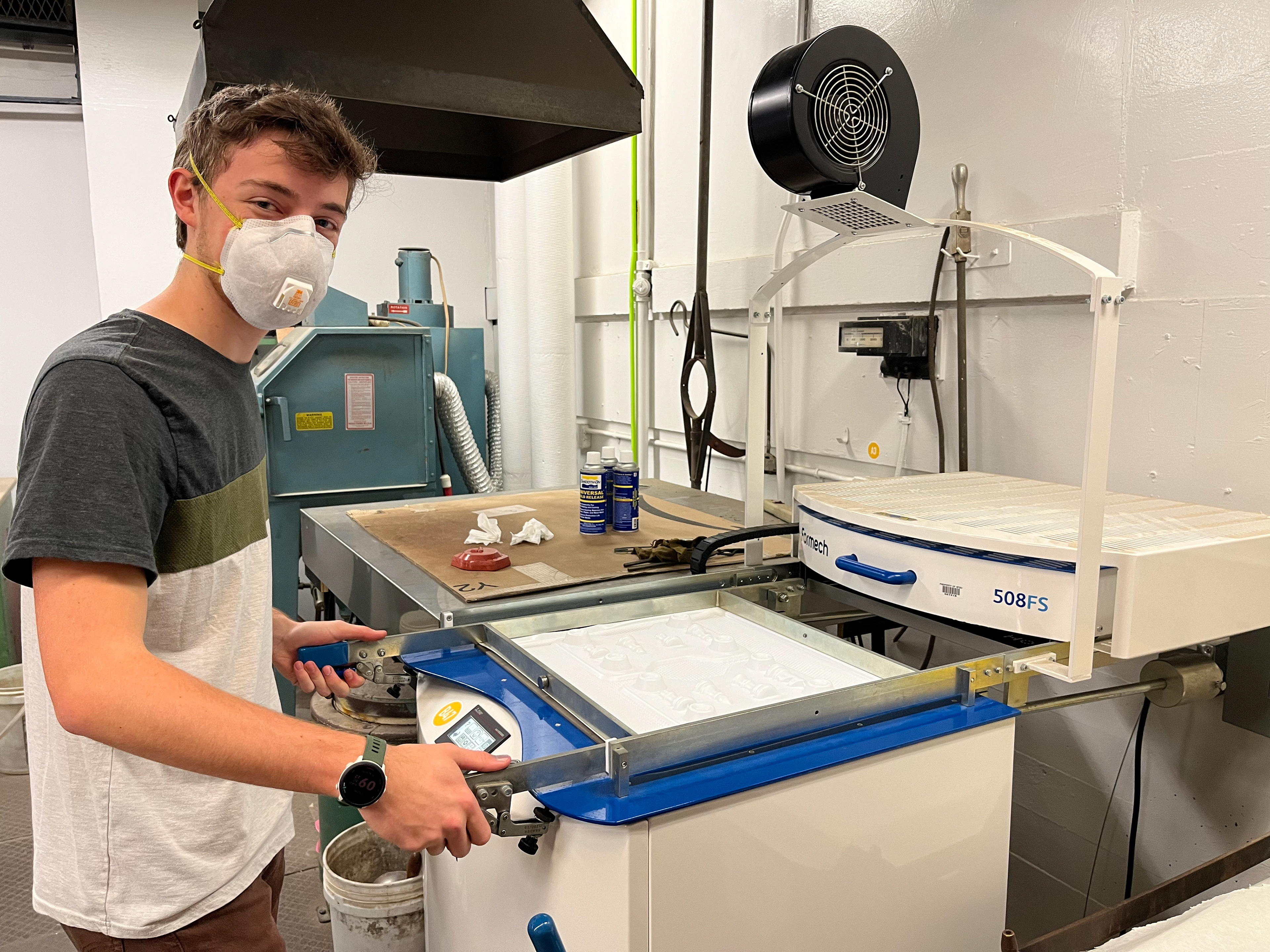 Using the Vacuum Forming Machine. Mar 2024.