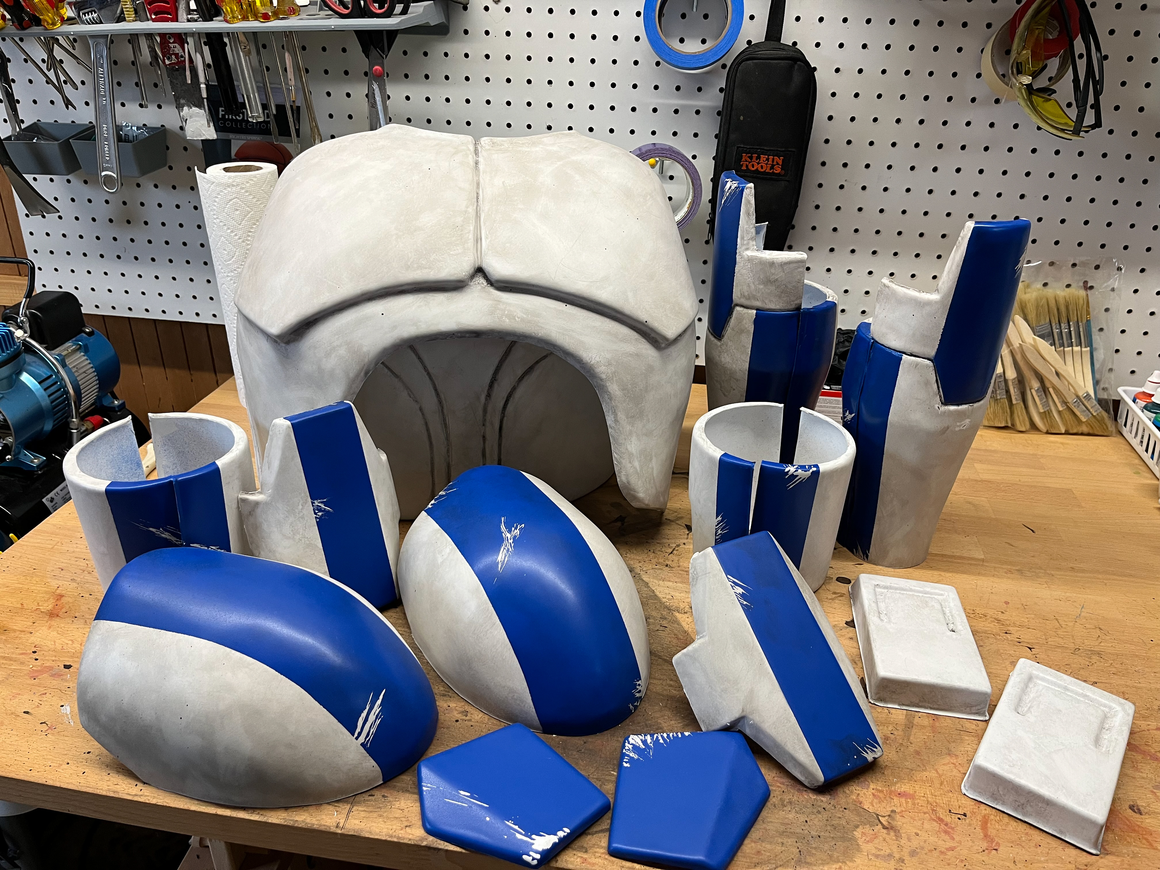 Custom 501st Clone Trooper armor. Vacuum formed armor pieces from ATA. Nov 2023.