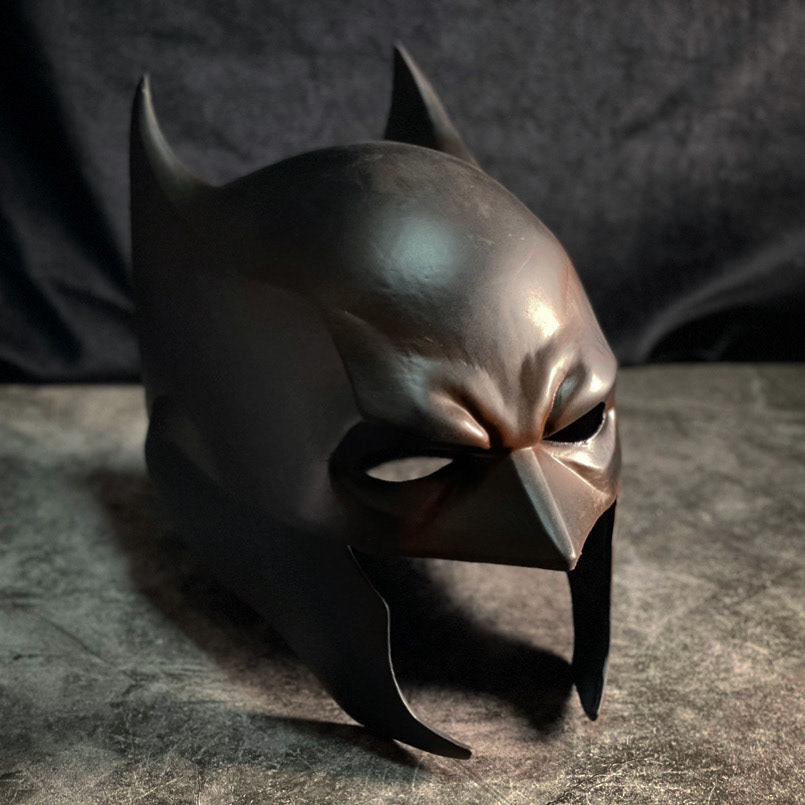 3D Printed Batman cowl. Digital files from Thingiverse. Jun 2021.