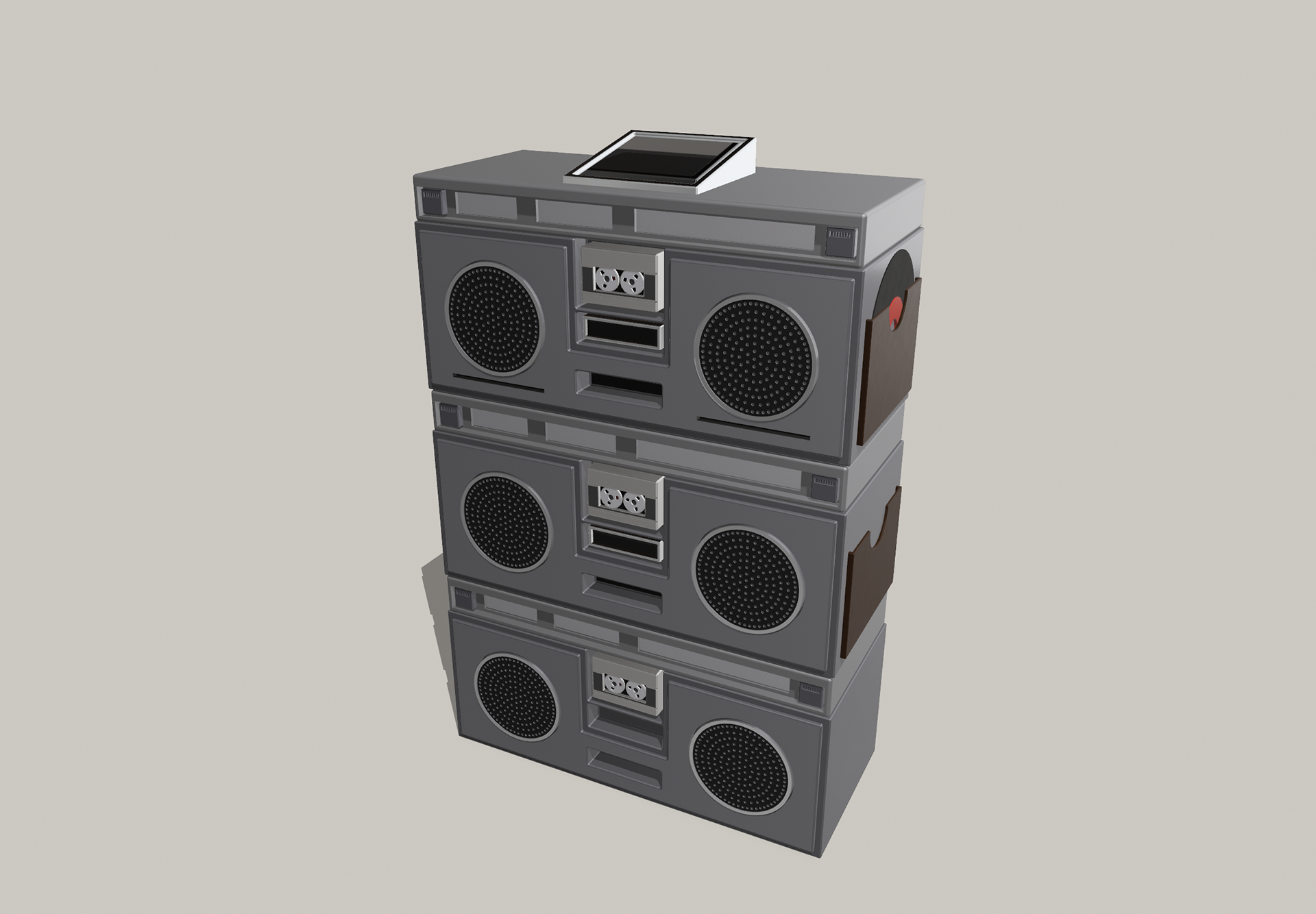 Music Swap point of exchange concept. Made in Shapr3d. Apr 2024.