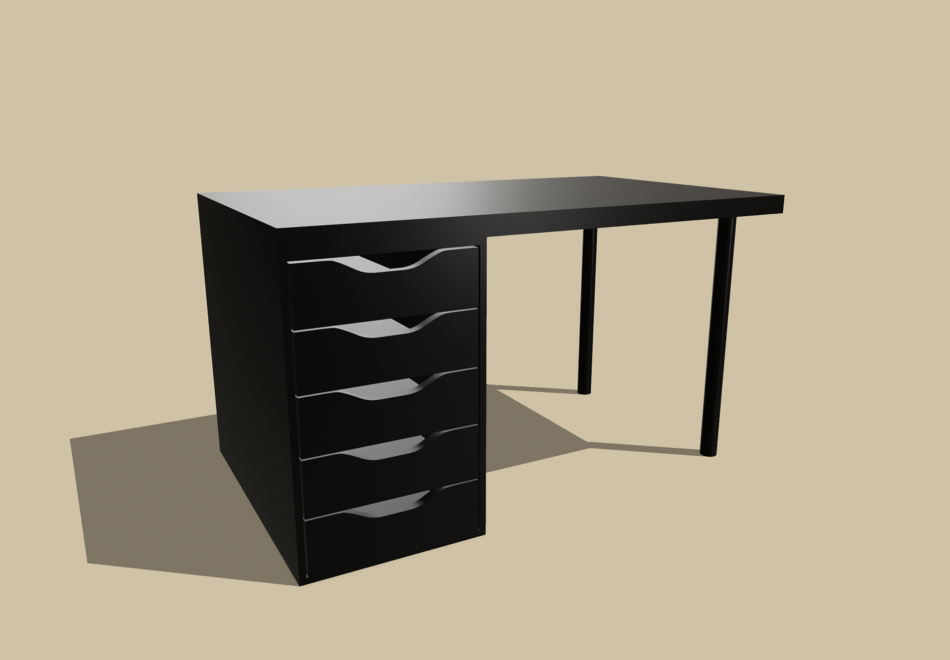 Desk with Drawers. Made in Shapr3d. Nov 2023.