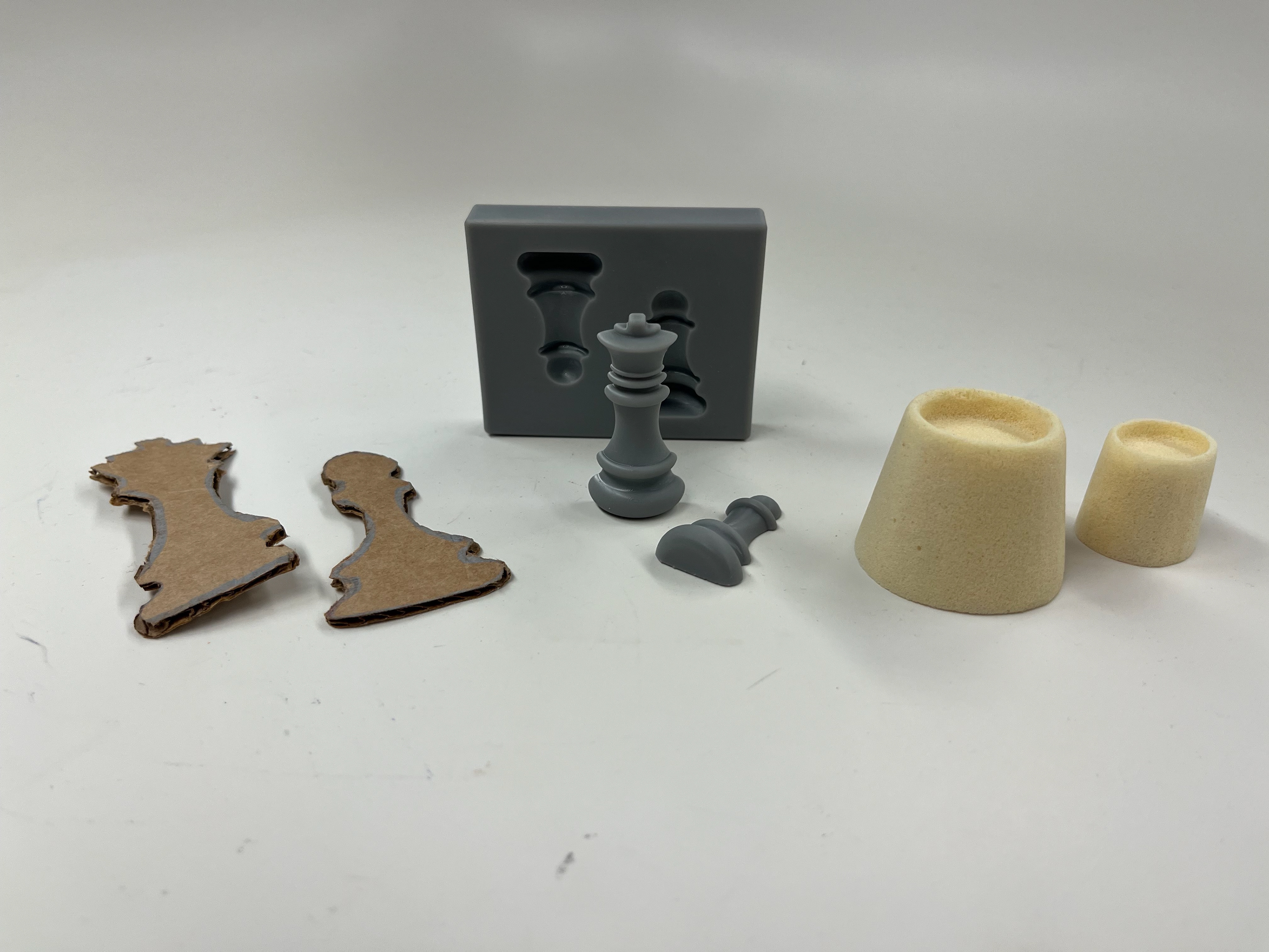 Low Fidelity Models. Cardboard, PU Foam, and Resin. Feb 2024.