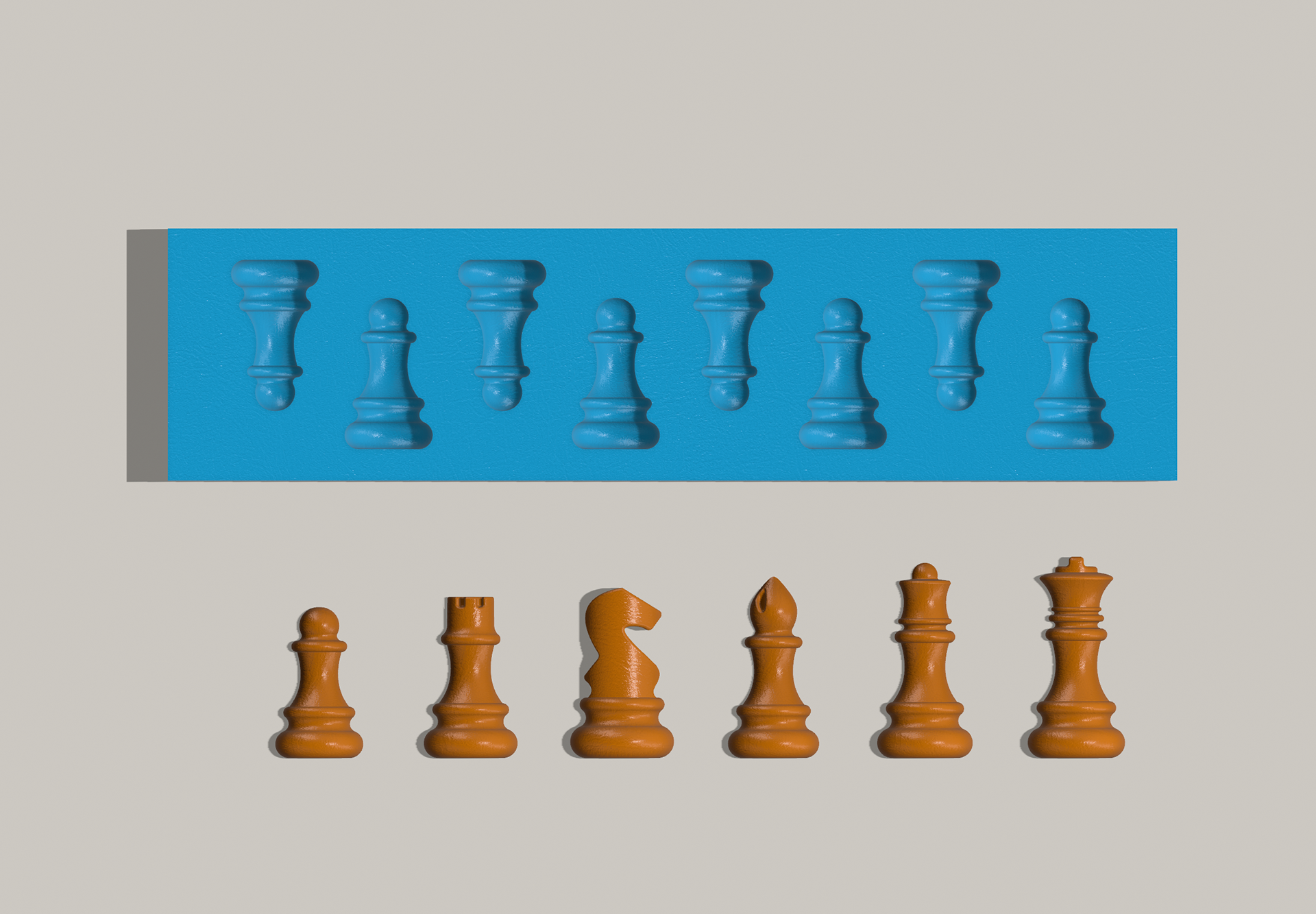Initial Jell-O Chess Piece Render. Modeled in Shapr3d. Feb 2024.