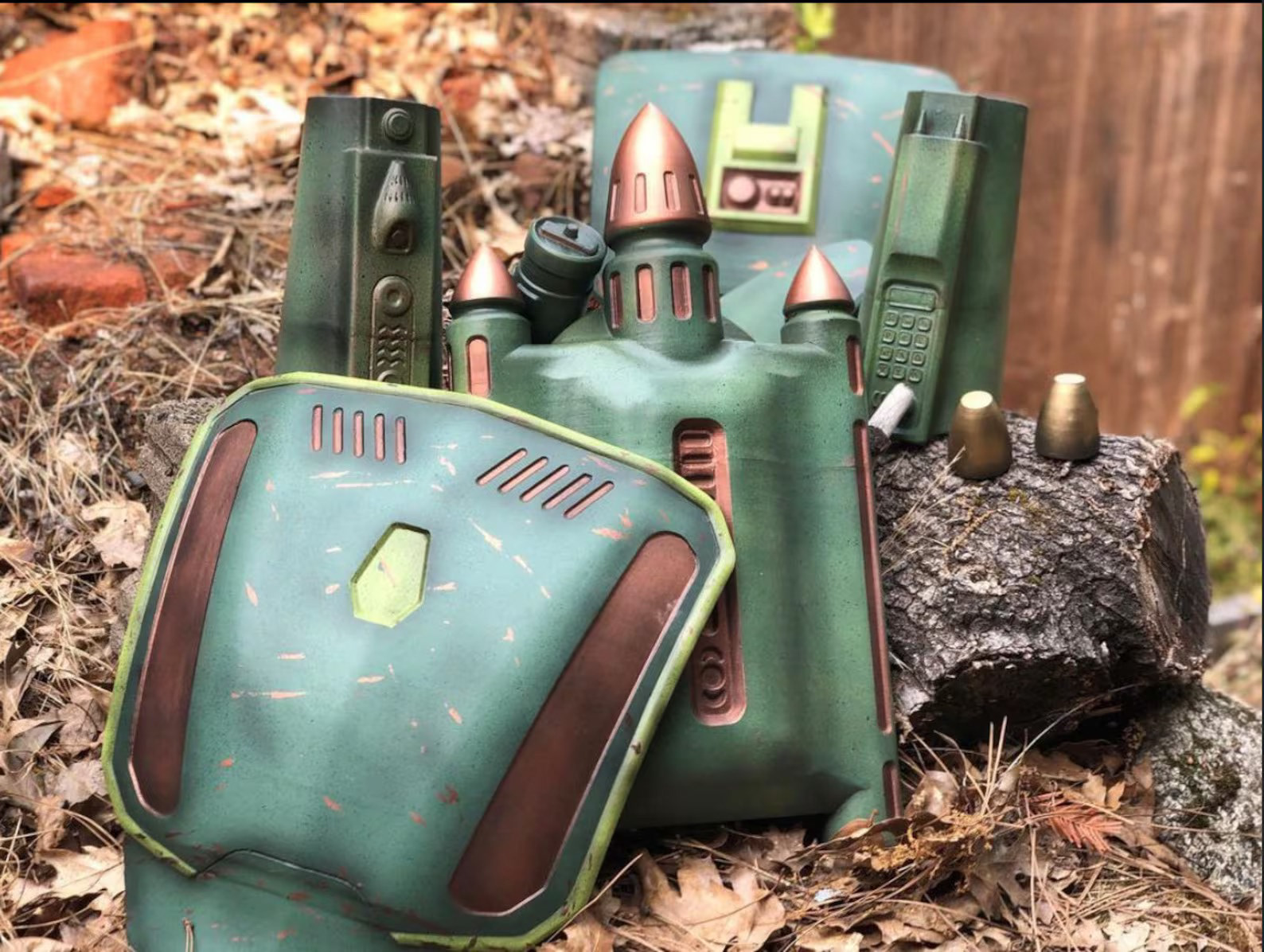 3D Printed Green and Copper Mandalorian armor. Jul 2021.