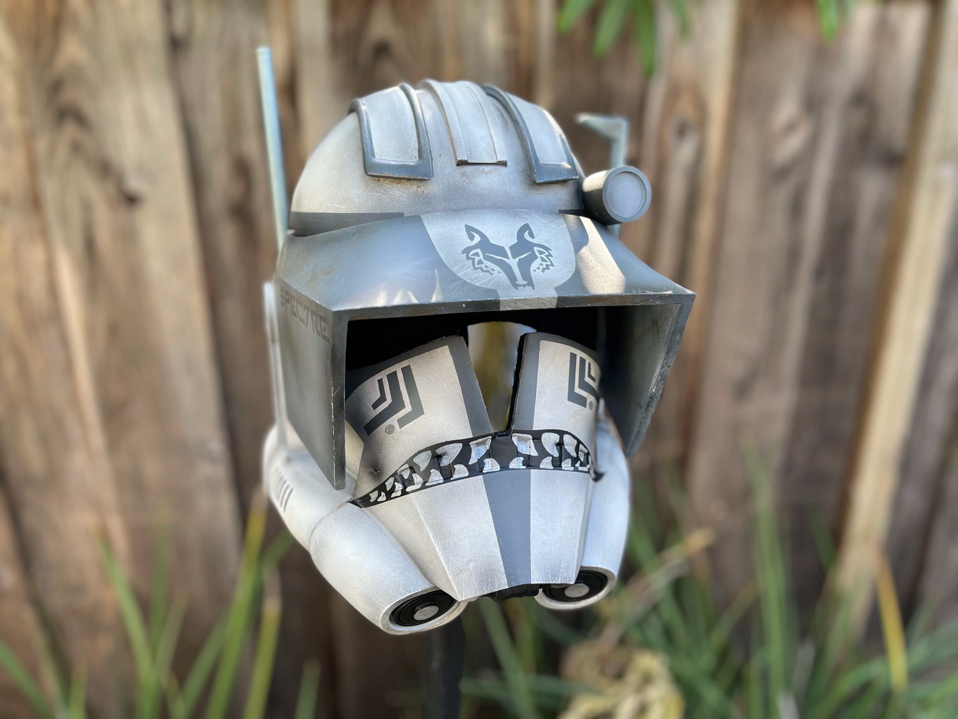 Resin cast custom Wolfpack Clone Trooper commander helmet. Oct 2024.