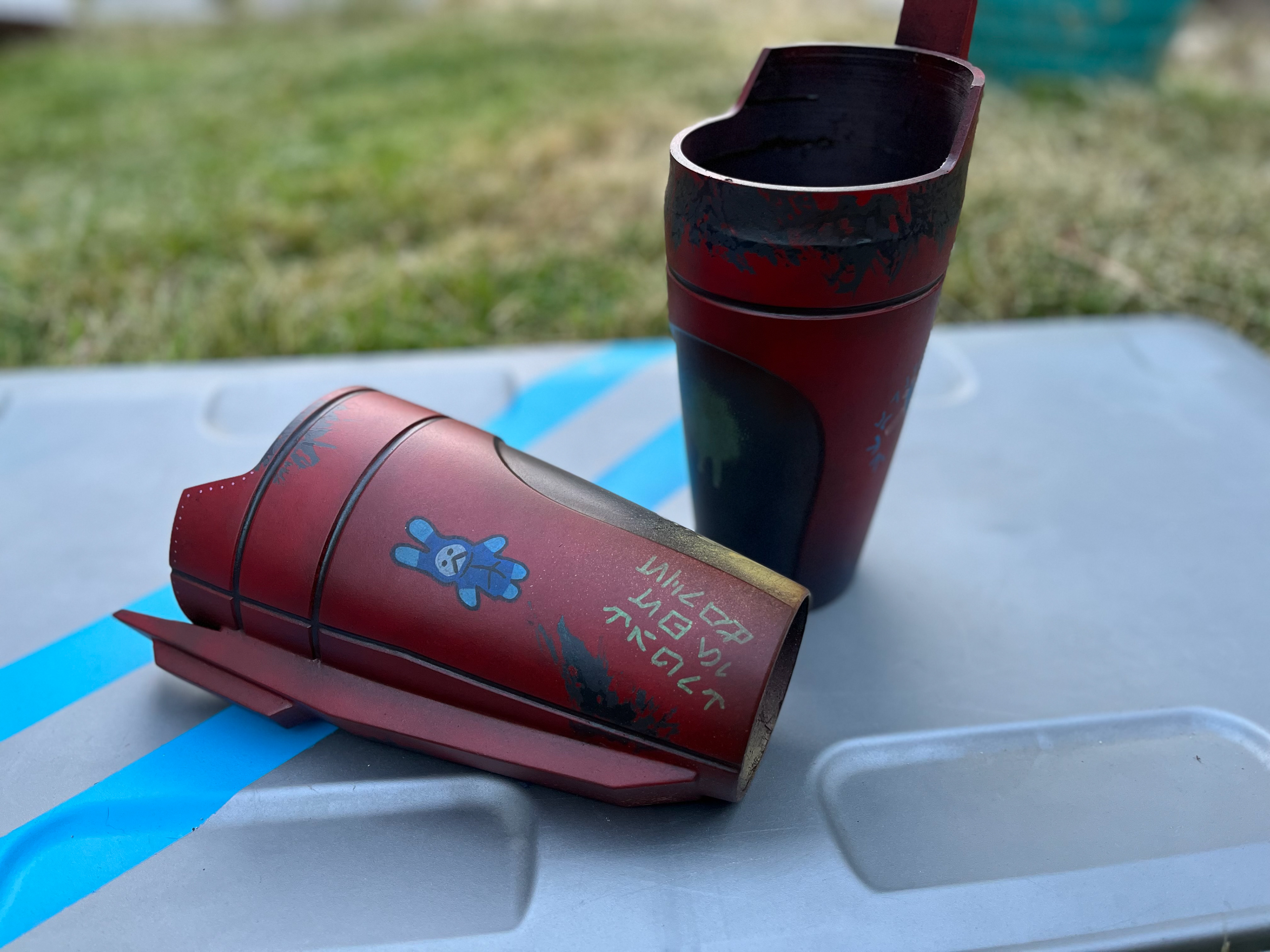 3D printed Custom High Republic Jedi gauntlets. Graffiti art design. May 2024.