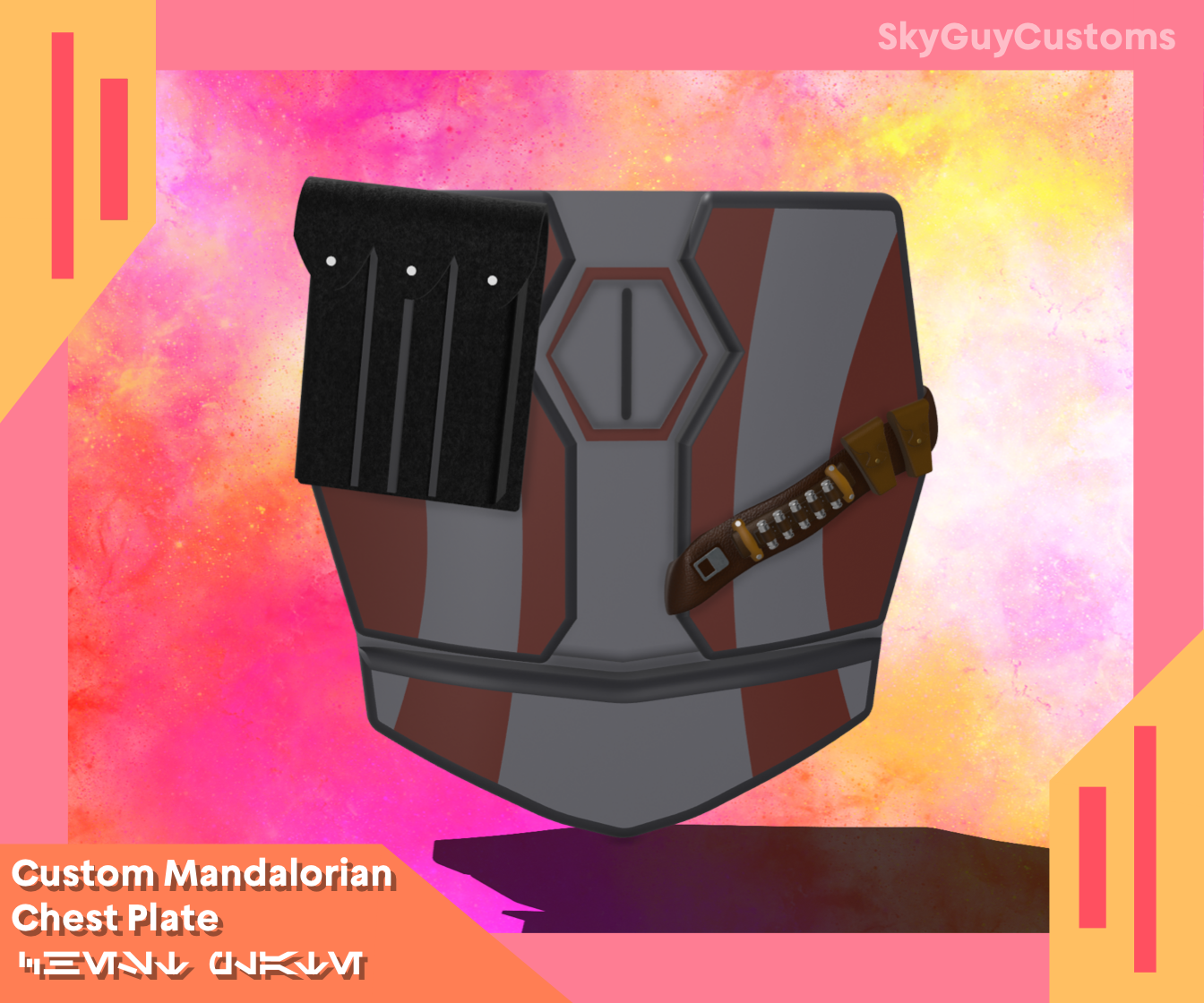 Modular Mandalorian Chest Plate. Made in Shapr3d. Jan 2023.