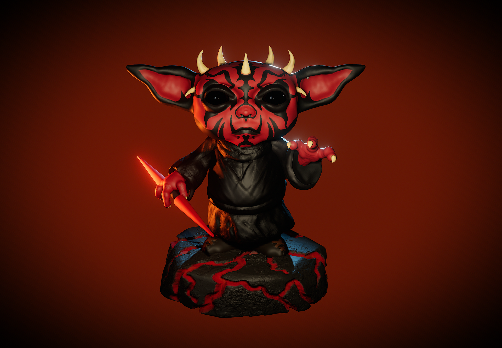 Darth Grogu. Made in Nomad Sculpt. Jan 2024