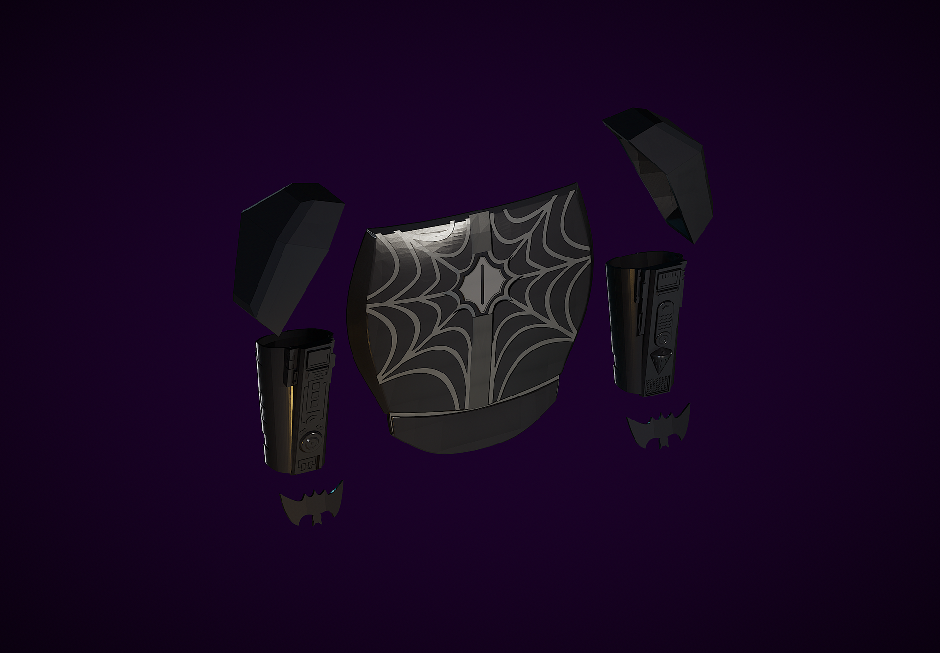 Mandalorian Armor Set (Haunted Mansion). Made in Shapr3d. Rendered in Nomad Sculpt. Mar 2024.