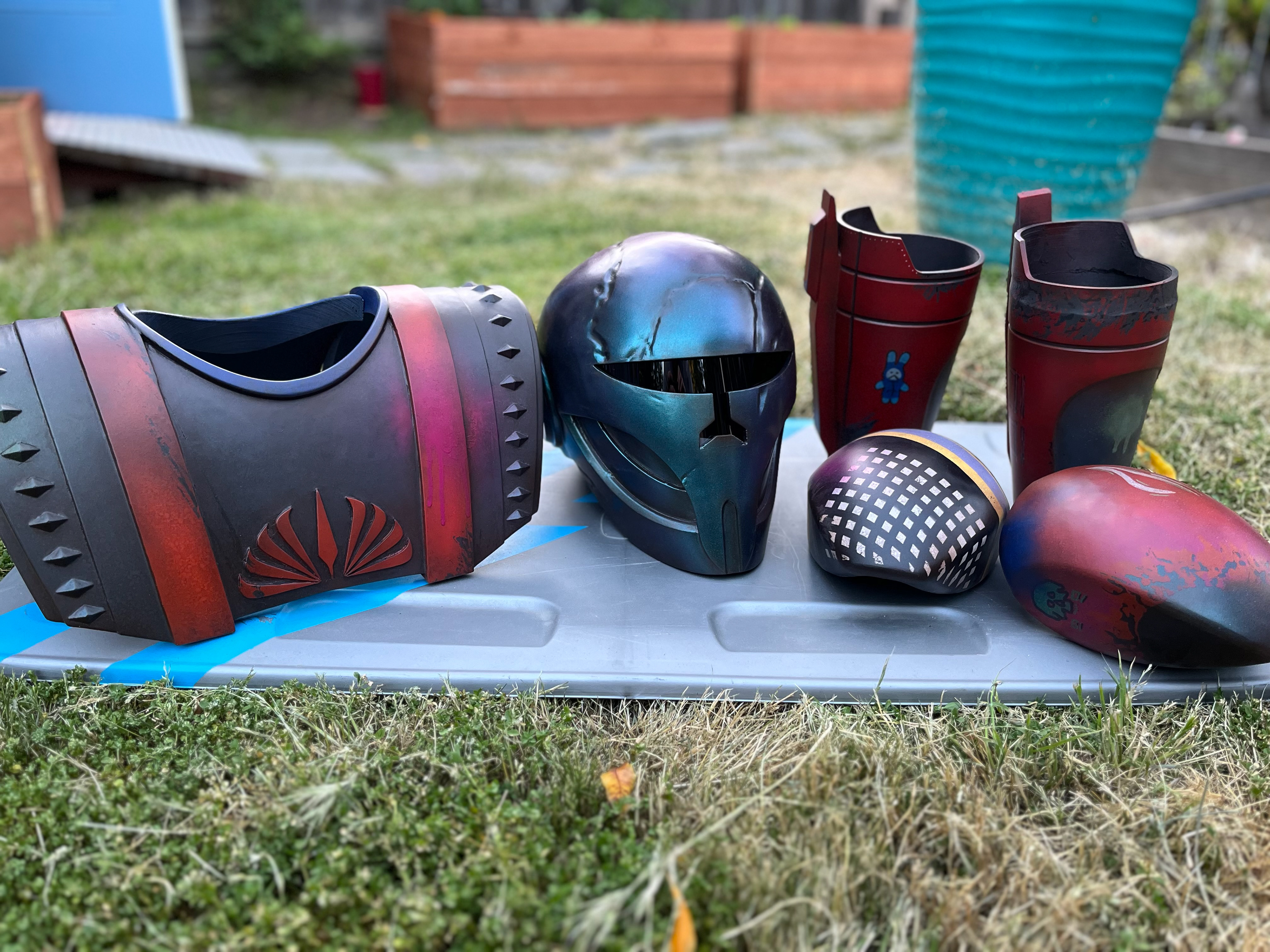 3D printed Custom High Republic Jedi armor. Graffiti art design. May 2024.