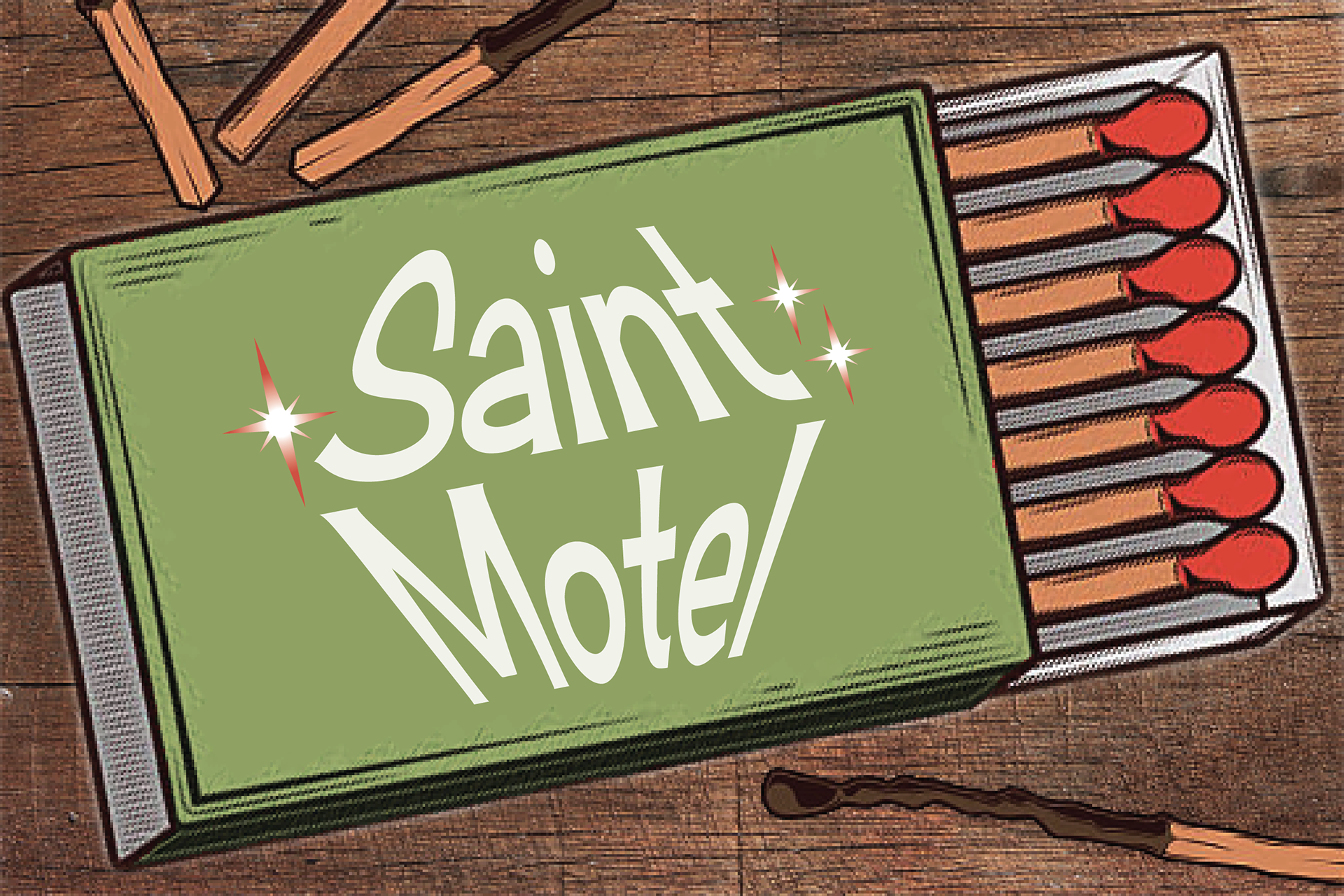 Postcard Front Concept. Made in Adobe Illustrator. Inspired by Saint Motel. Dec 2023.