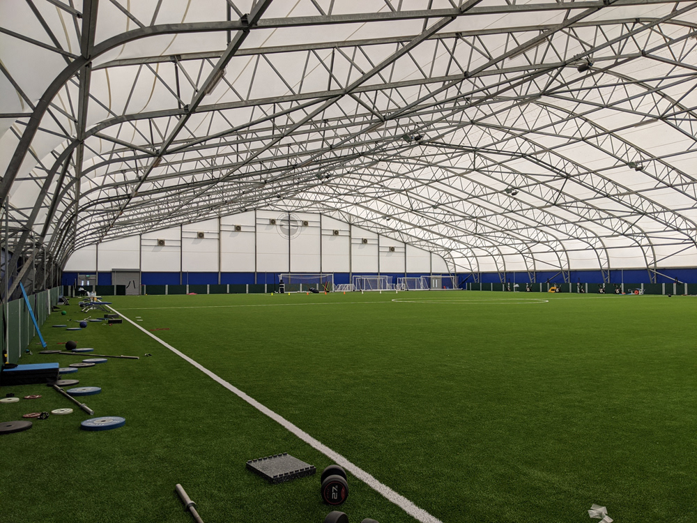 Interior of new training pitch