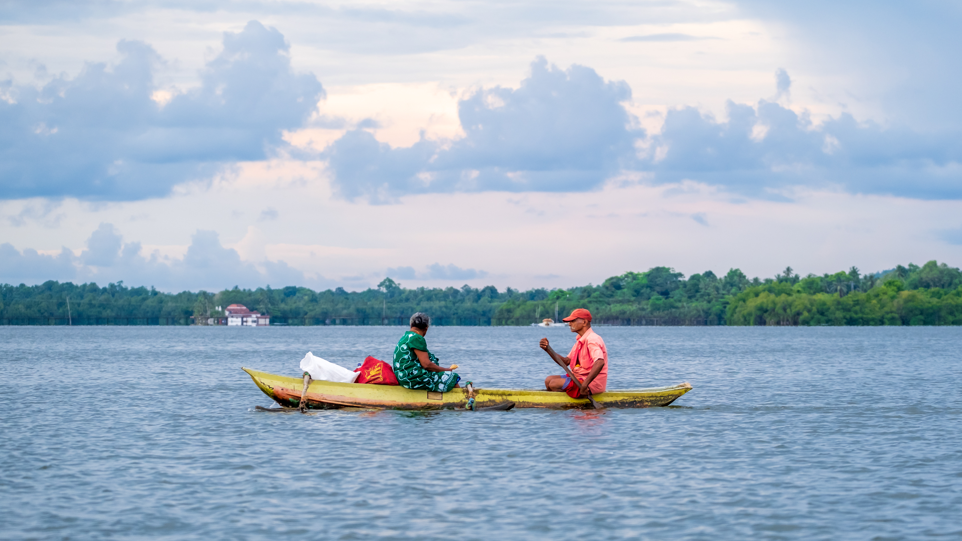 Gone shopping - Rathgama lake - Sri Lanka. April 2022