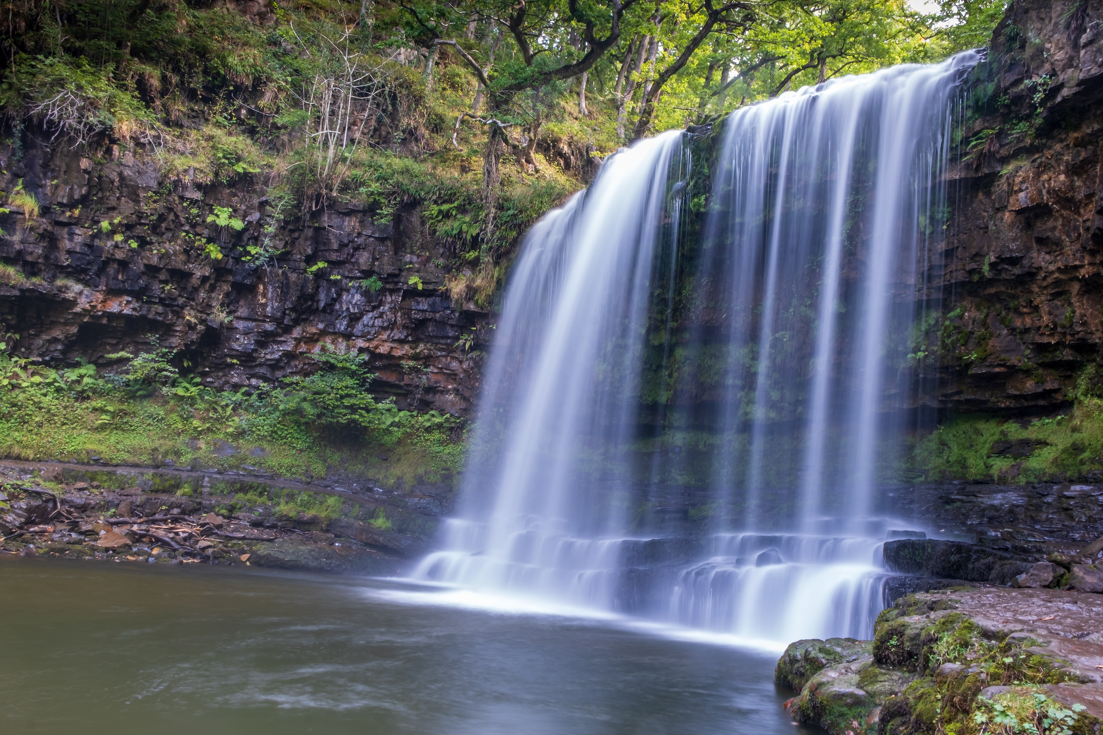Sgwd yr Eira waterfall / Brecon Beacons National Park, Wales, September 2020