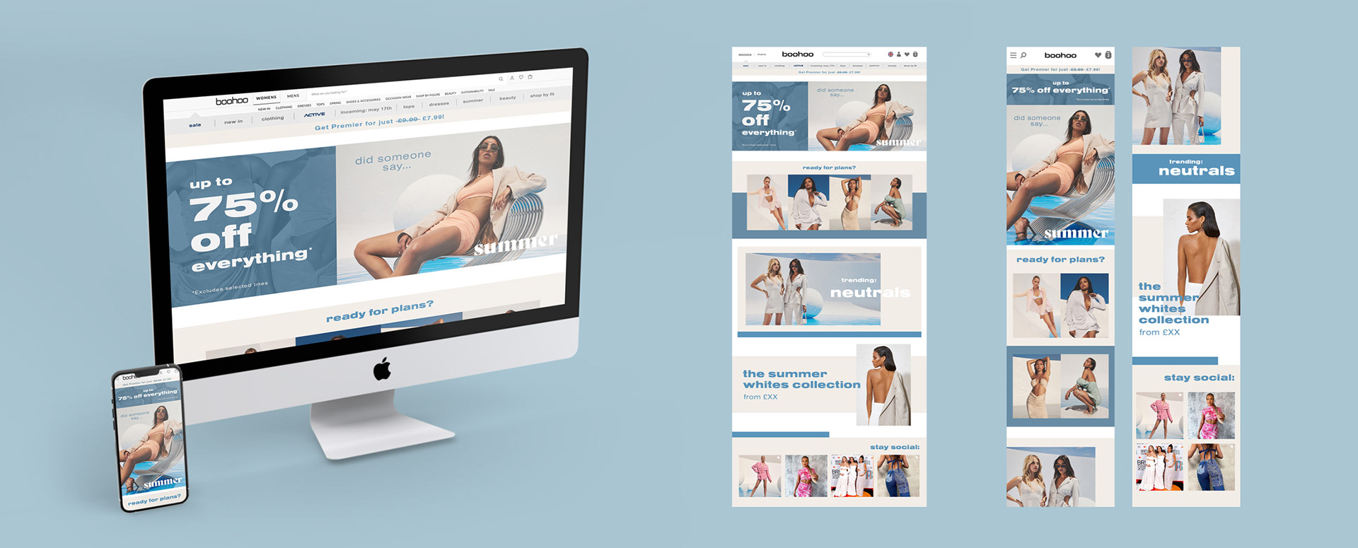 Summer collection homepage design