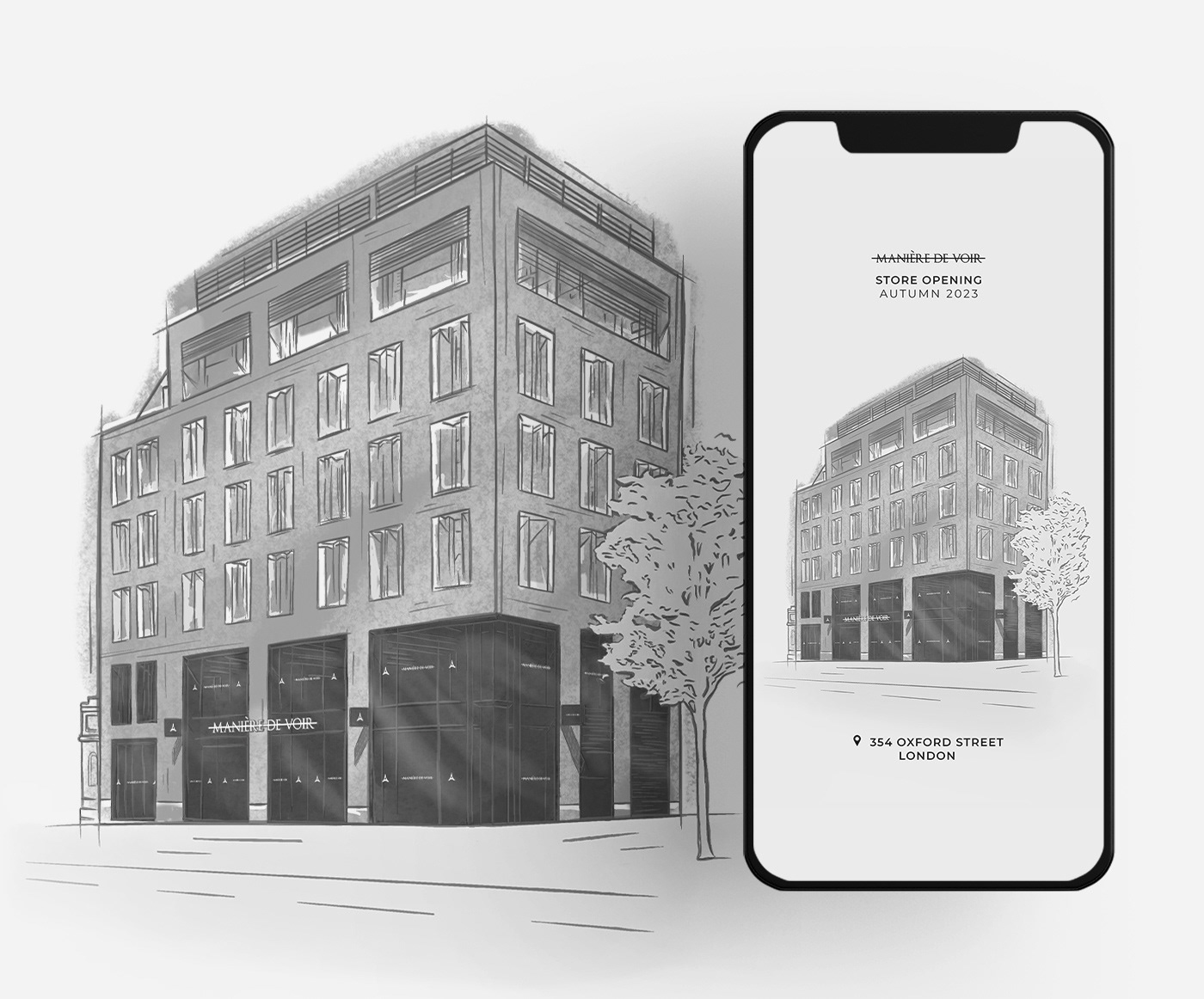 Illustrated story announcing MDV's flagship store