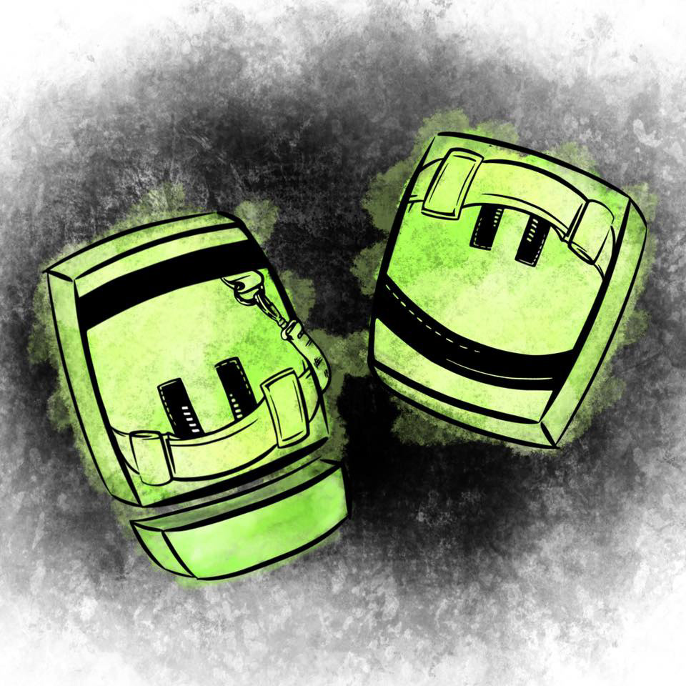 Illustration of two cute but robot-like DACARA mascots
