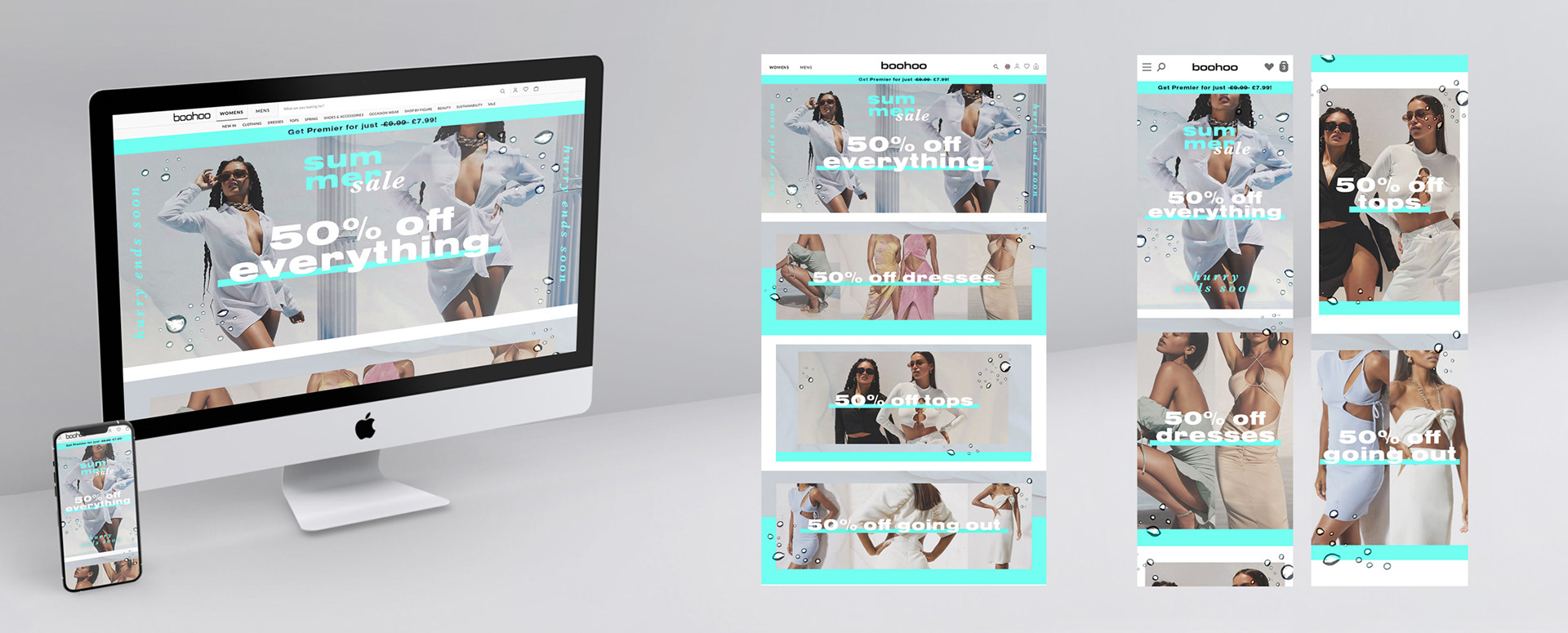 Turquoise summer sale homepage design