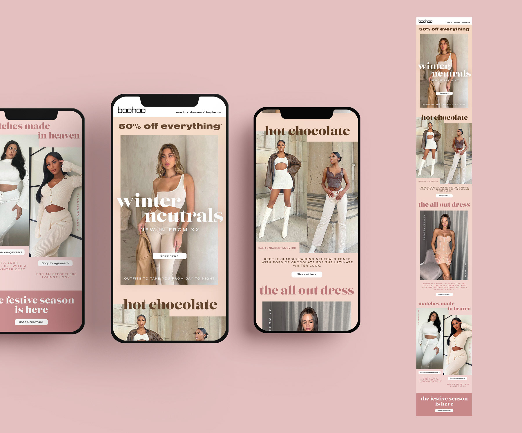 Neutral pink and nude influencer-led email